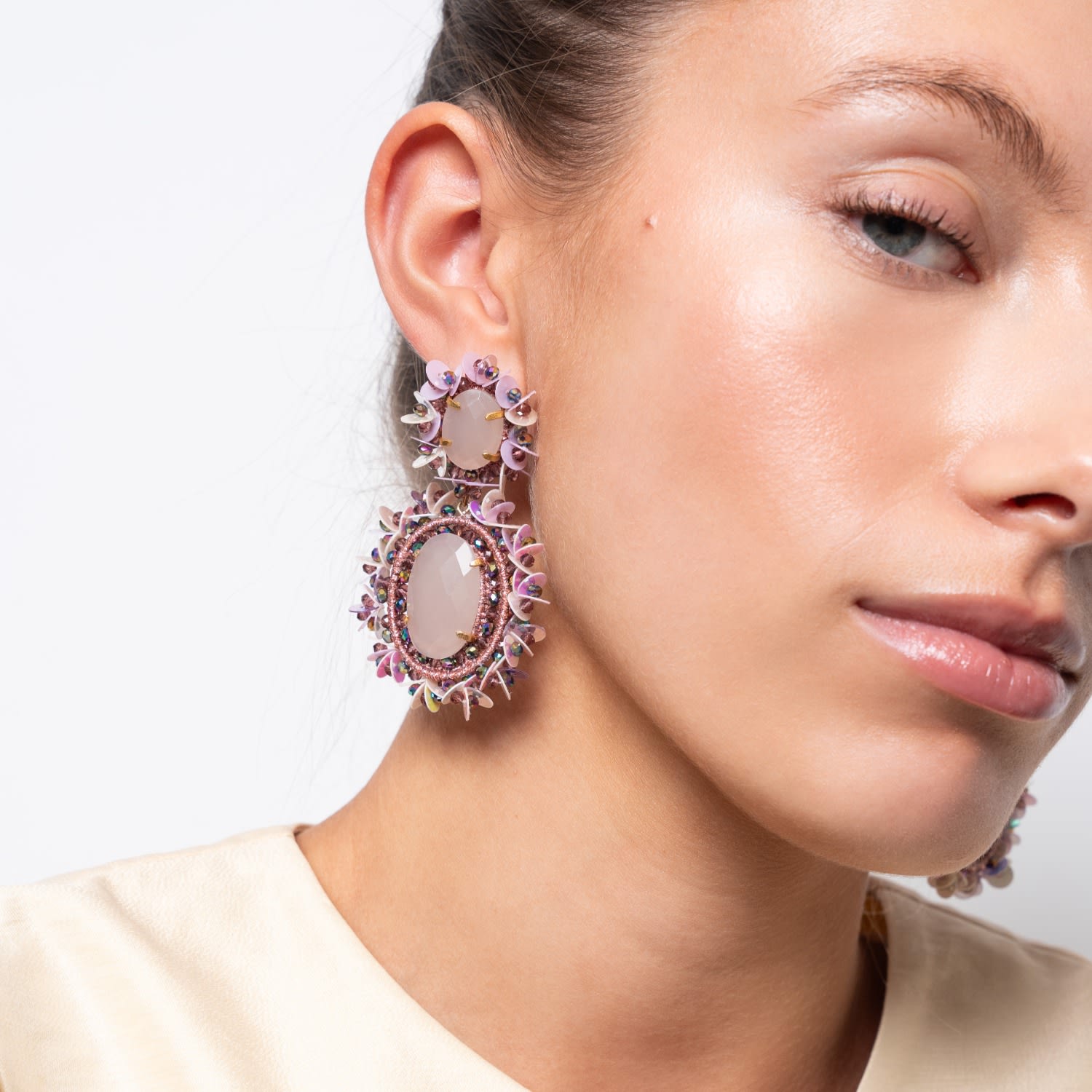 Rosa Mix Earrings Lara Pendant Double L