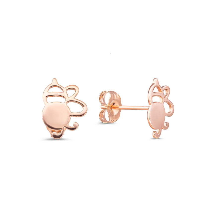 Gold Bee Earring Studs