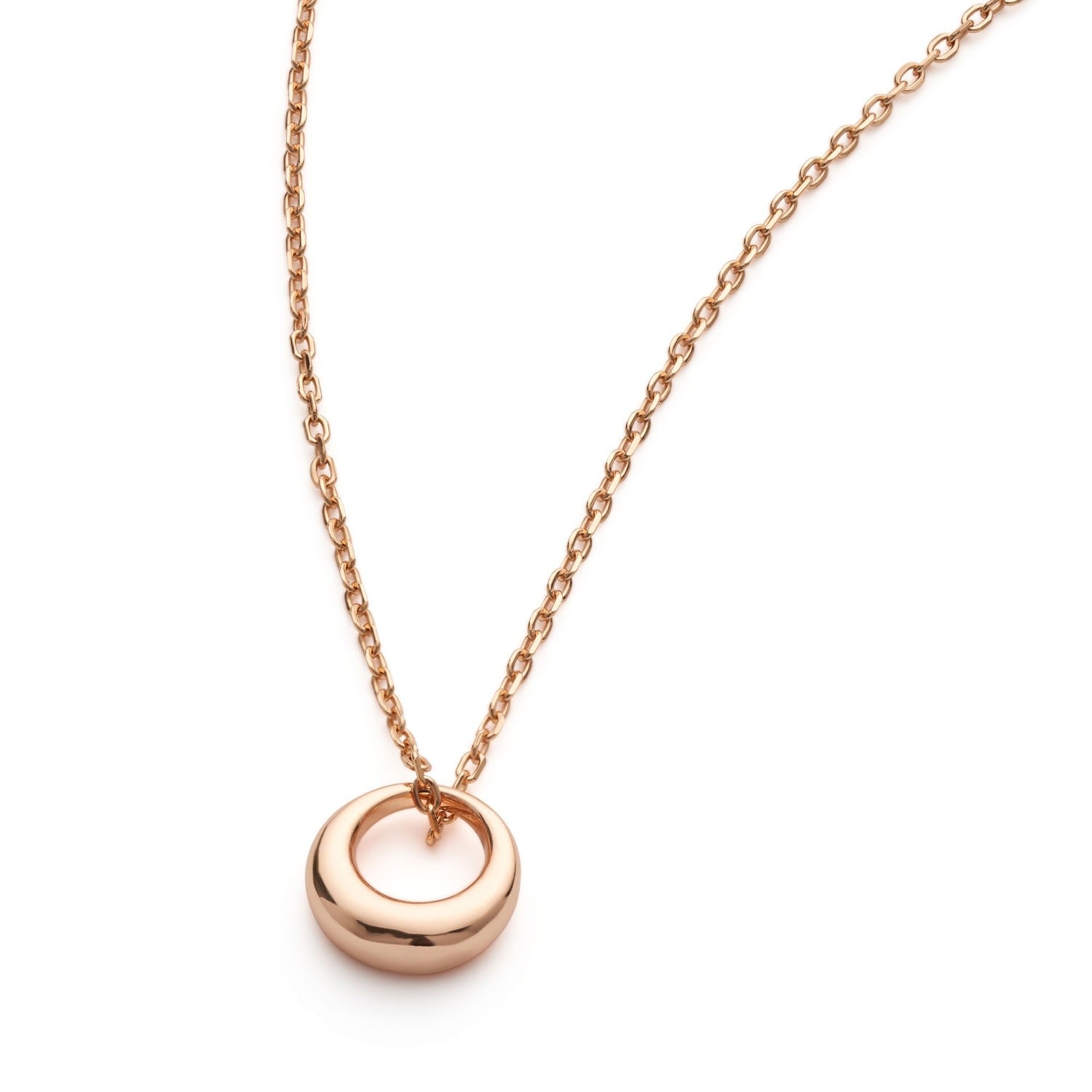 Rose Gold Dainty Circle Necklace