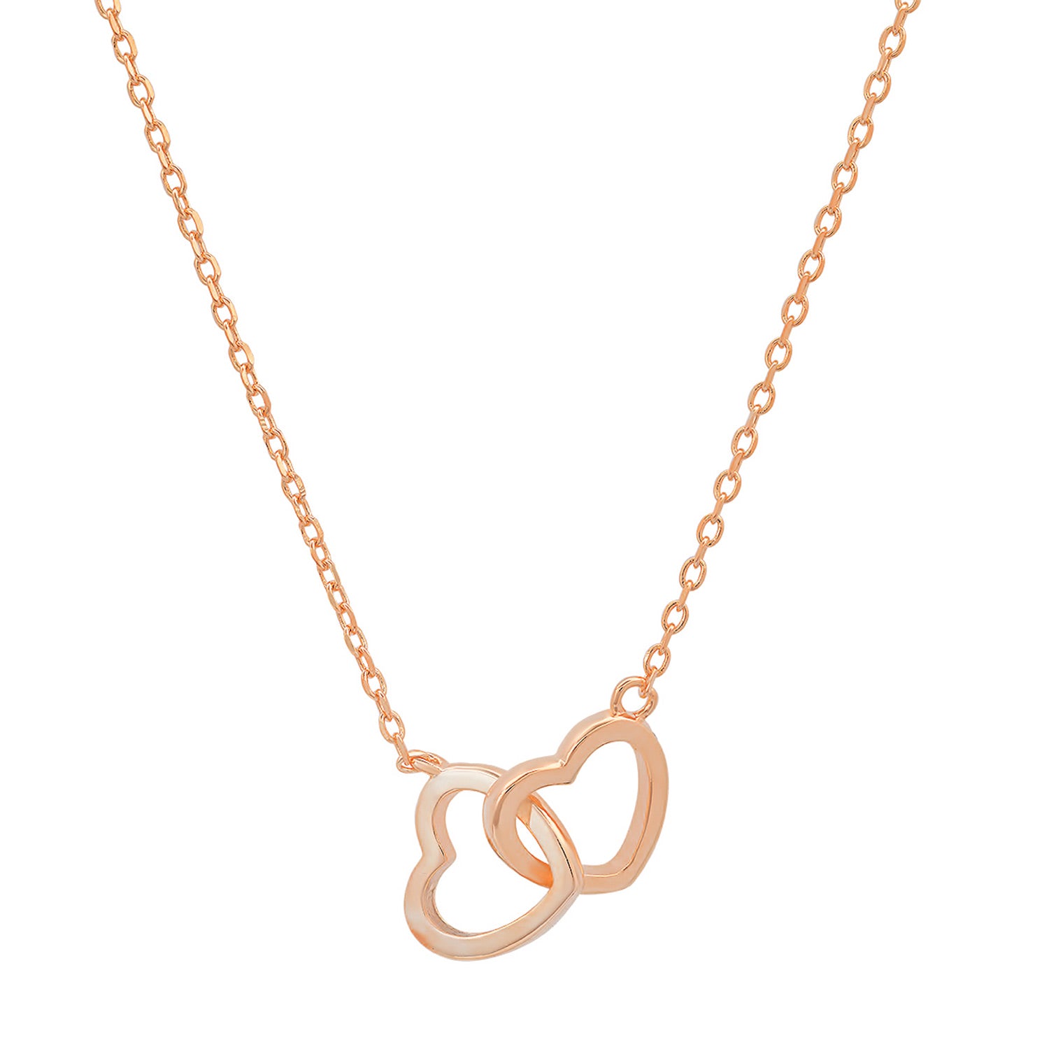 Rose Gold 'Interlocking Love' Hearts Necklace