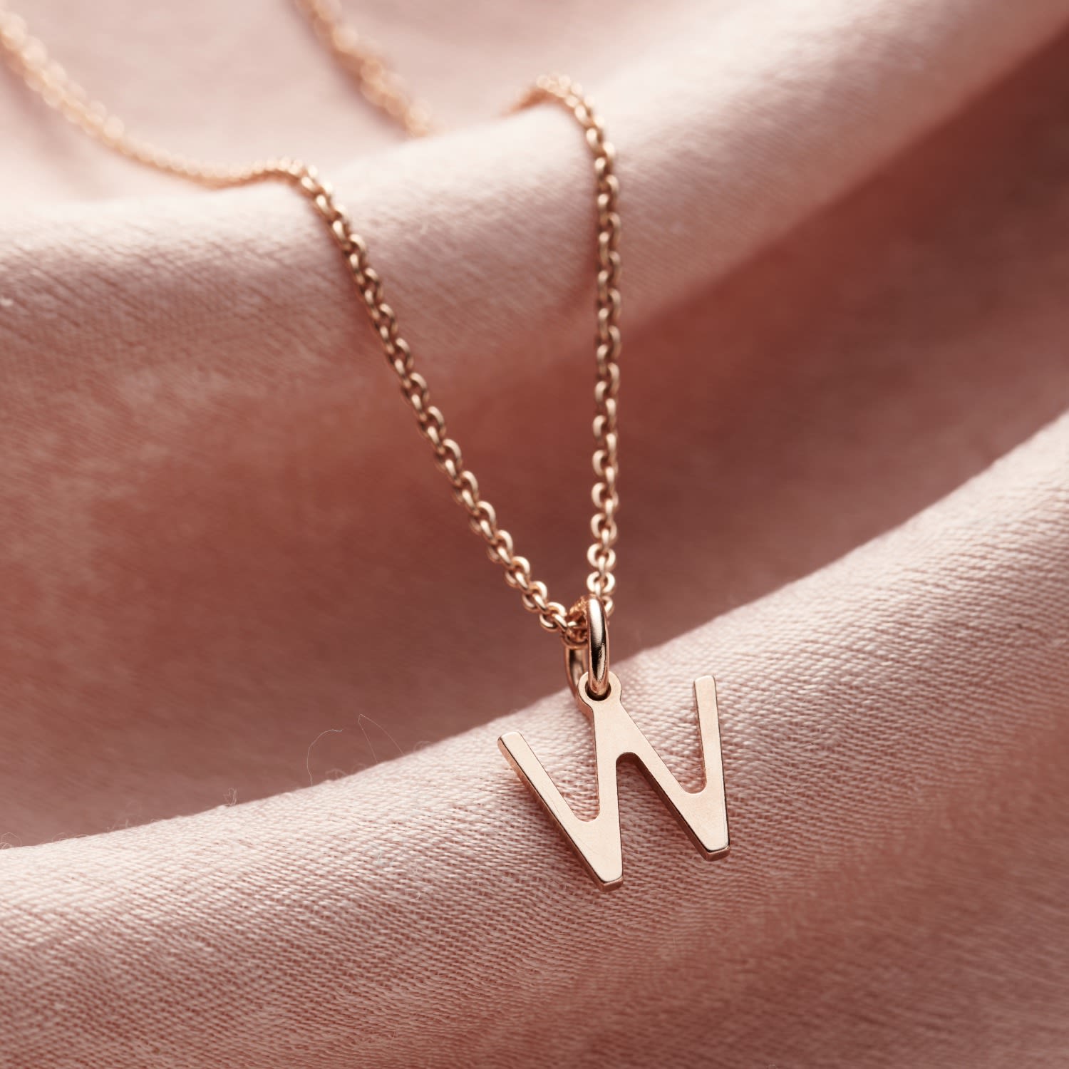 Rose Gold Plated Letter Initial Necklace