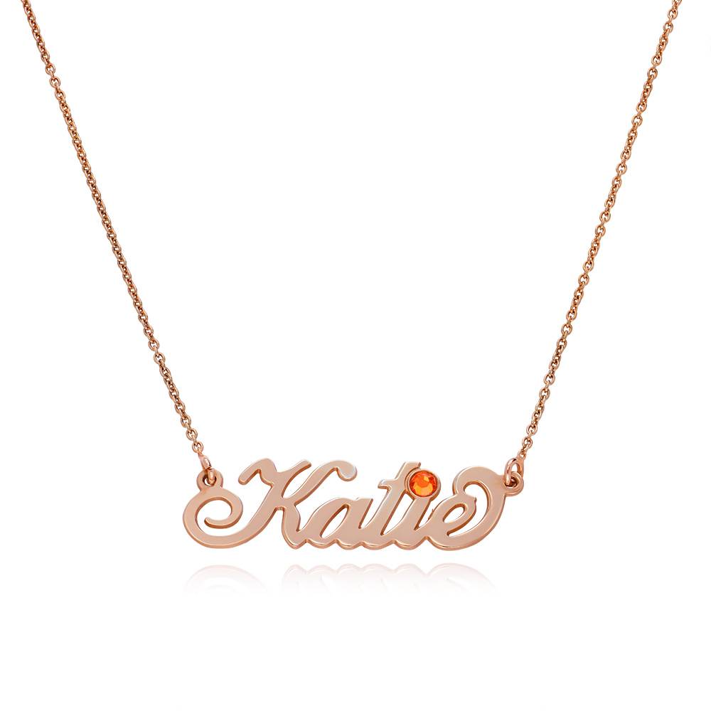 Rose Gold Plated Silver Birthstone Name Necklace