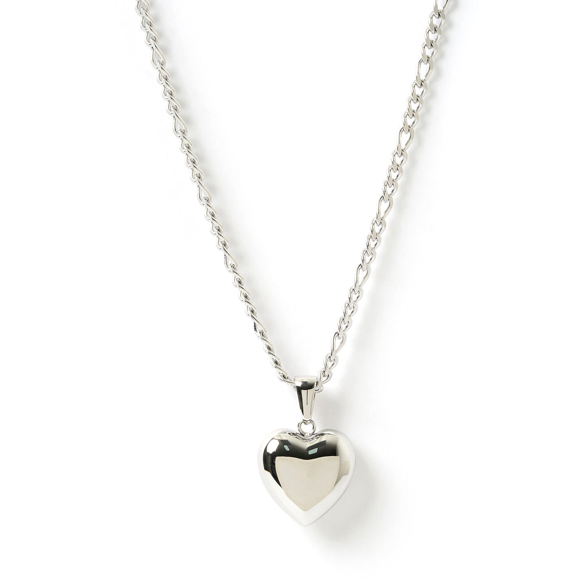 Rose Heart Necklace Silver