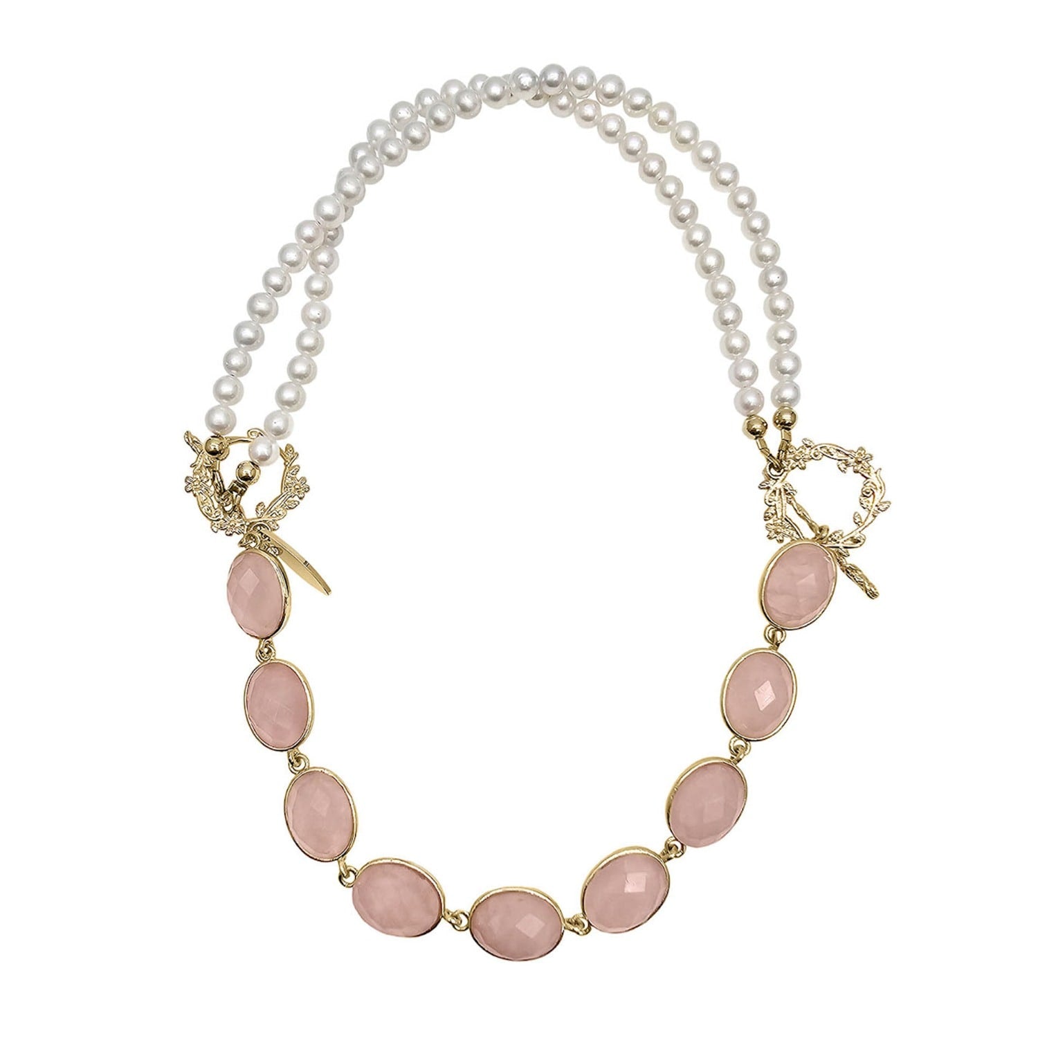 Rose Quartz And Freshwater Pearls Versatile Necklace