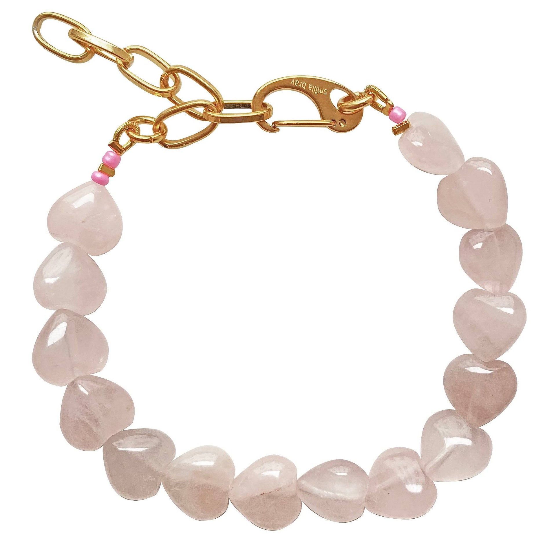 Rose Quartz Heart Bracelet