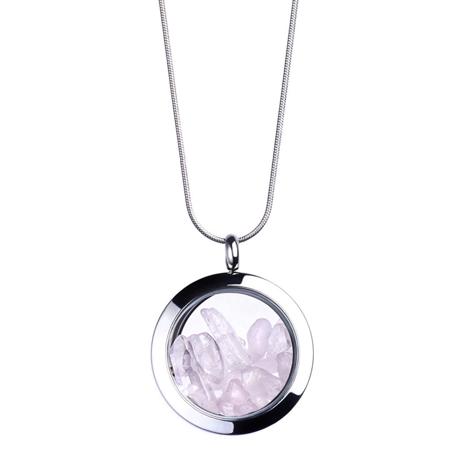 Rose Quartz Necklace -Birthstone Necklace - Rose Quartz Crystal Pendant