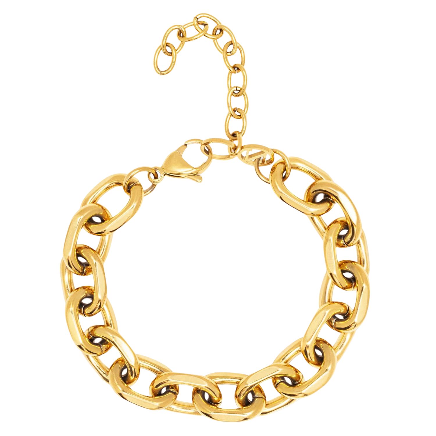 Gold Round Cable Chain Bracelet
