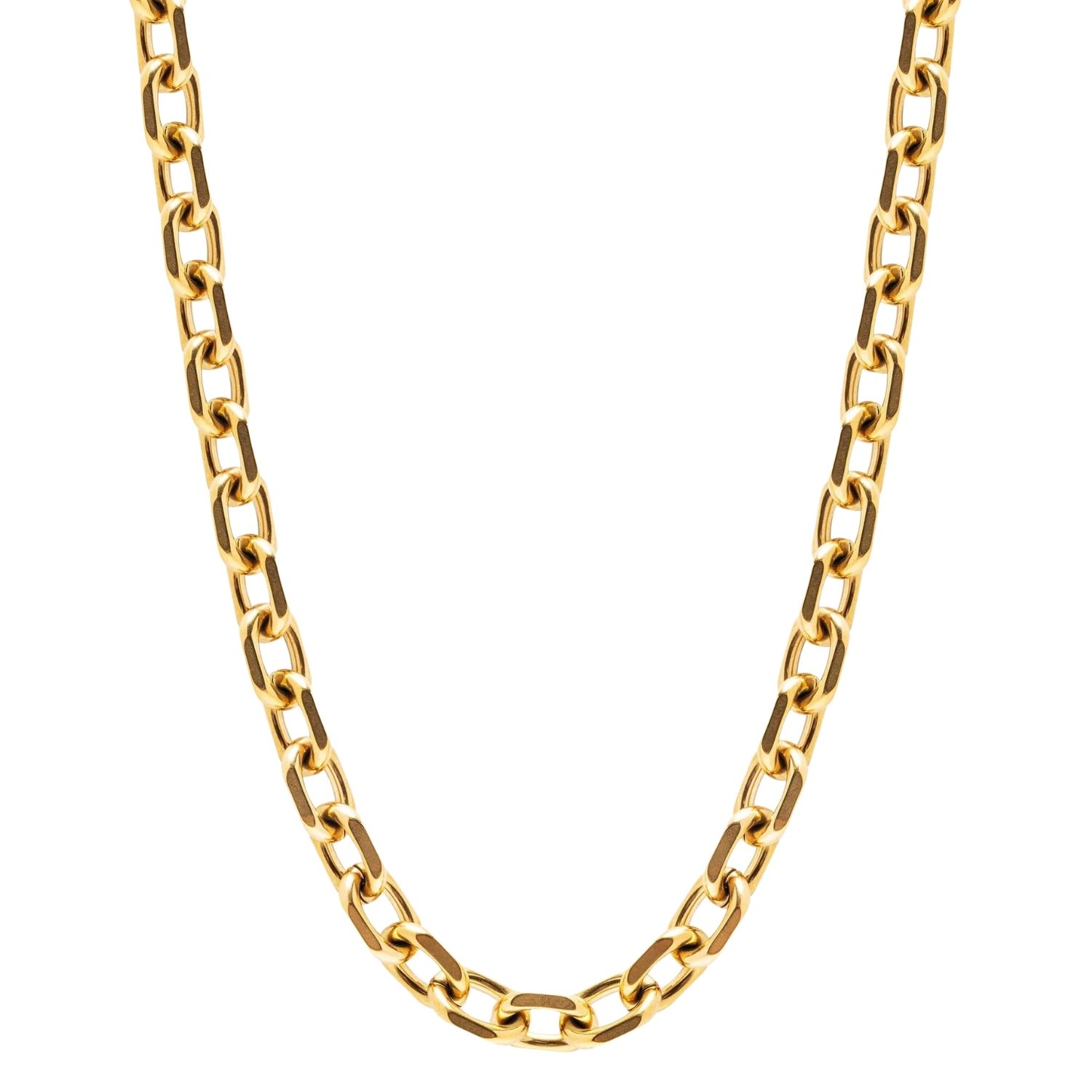 Round Cable Chain Necklace In Gold