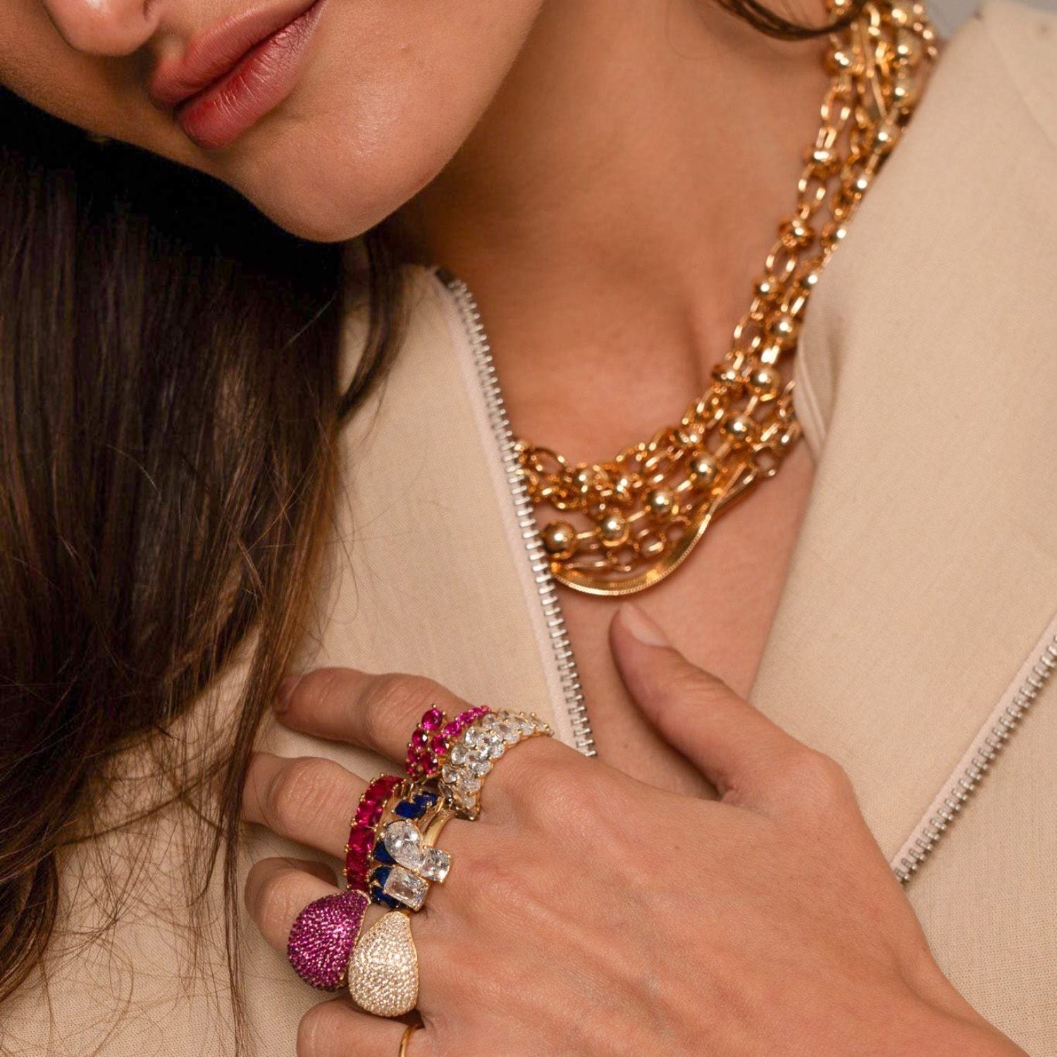 Round Coil Ring - Pink