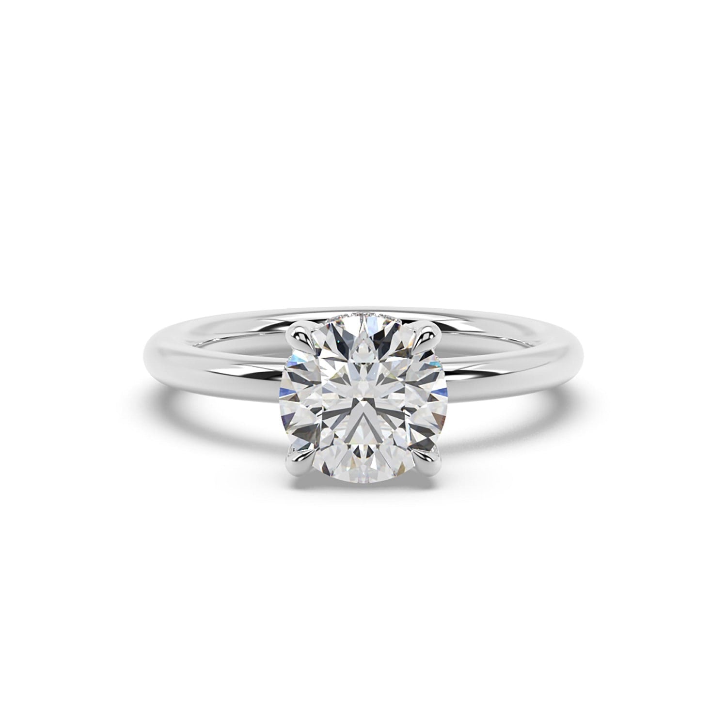Round Cut Lab Grown Diamond Cocktail Ring In White Gold