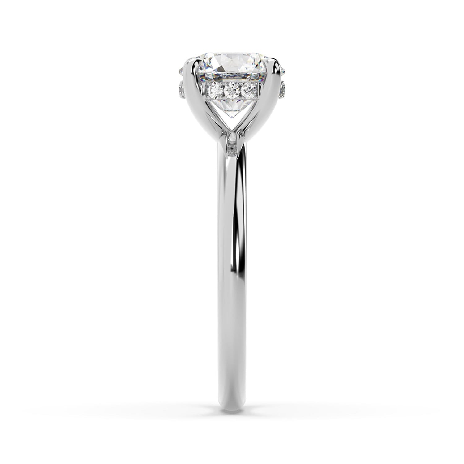 Round Cut Lab Grown Diamond Cocktail Ring In White Gold