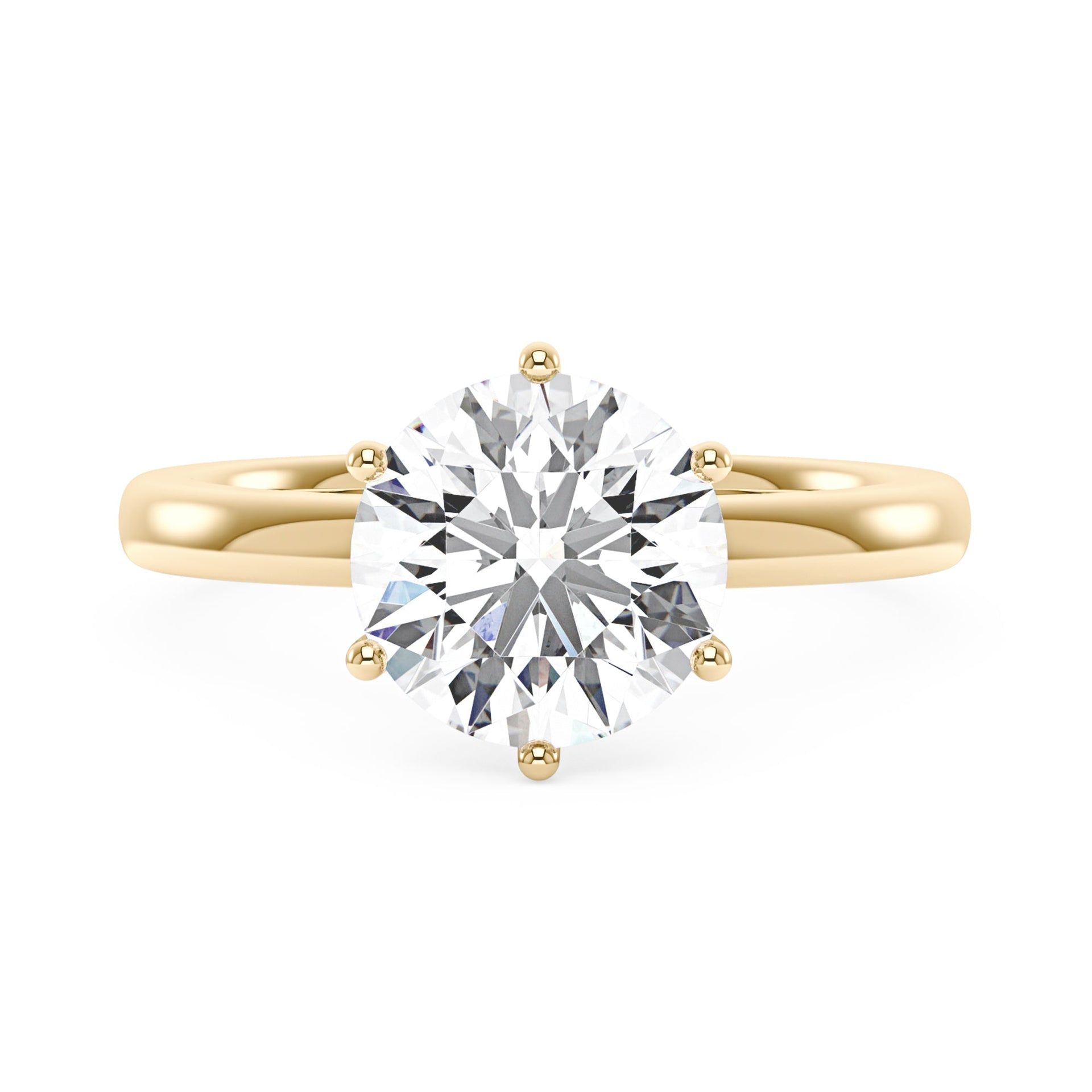 3 Carat Round Moissanite Solitaire Engagement Ring