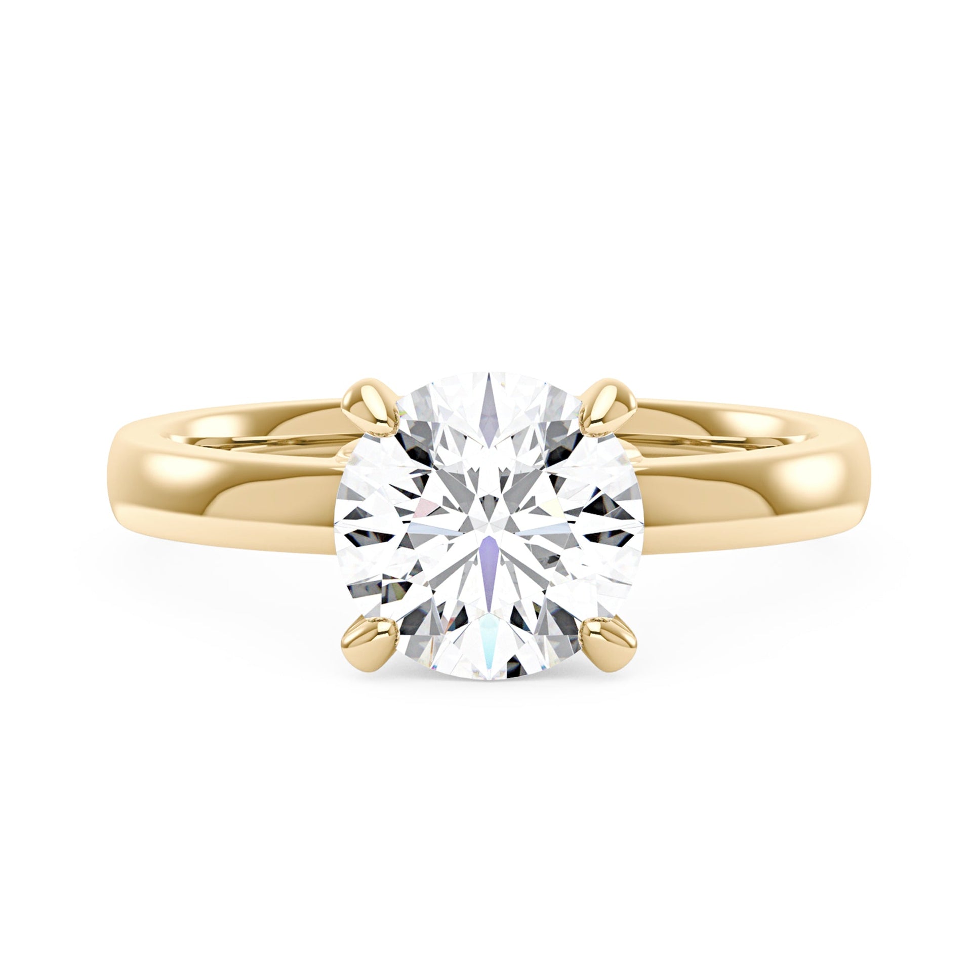 2 Carat Round Moissanite Solitaire Ring