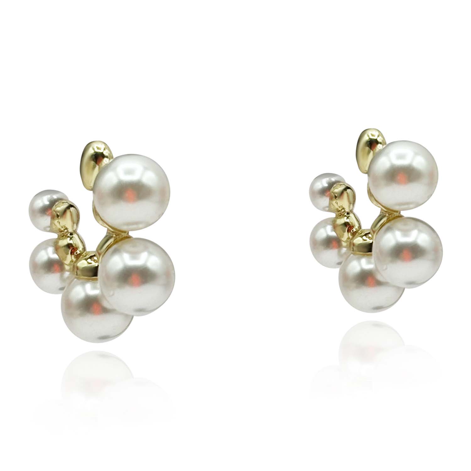 Round Pearl Hoop Earrings