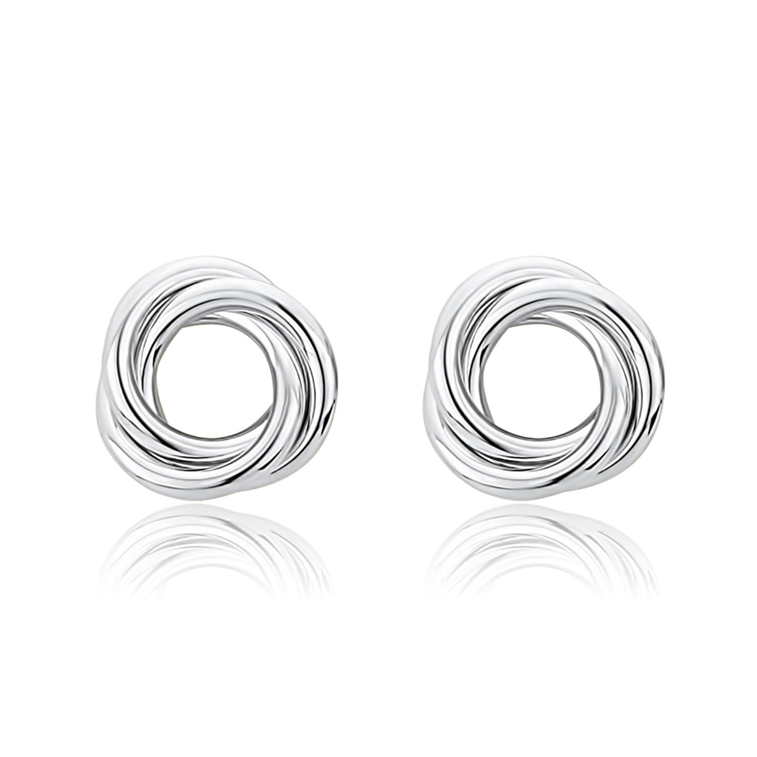 Round Twist Hoop Earrings - Silver