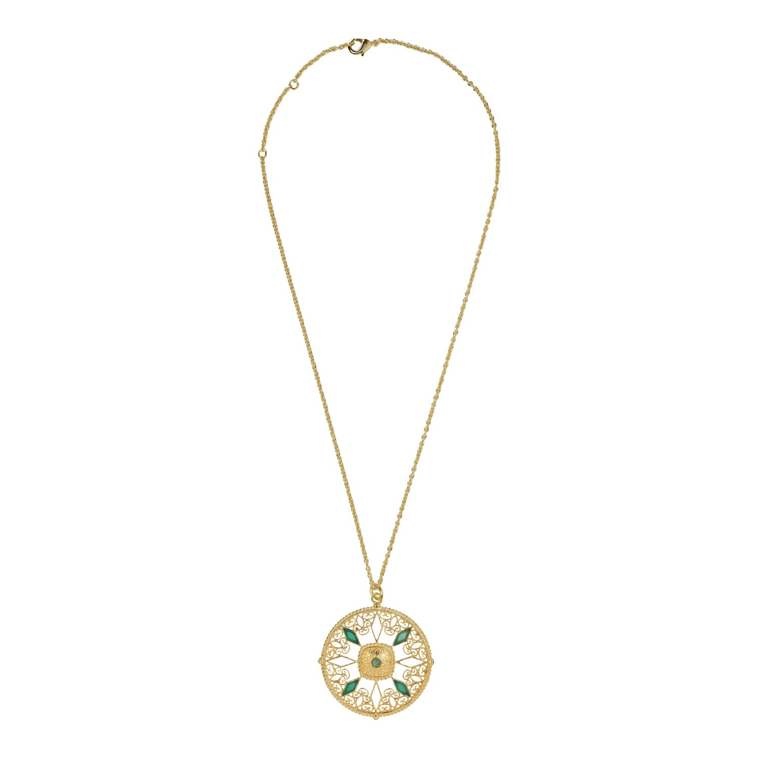 Green Onyx Medallion Necklace