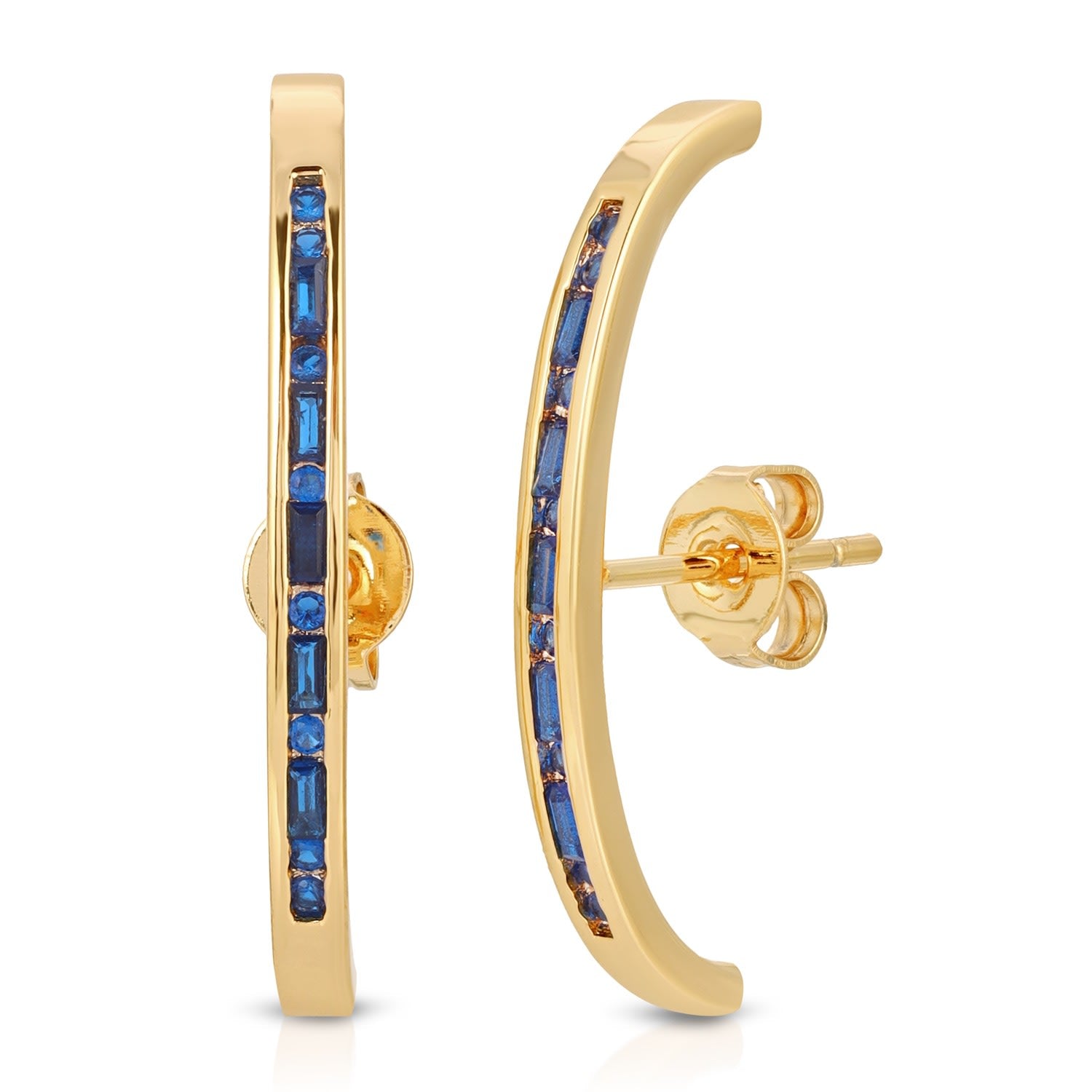 Baguette Suspension Hoop - Sapphire