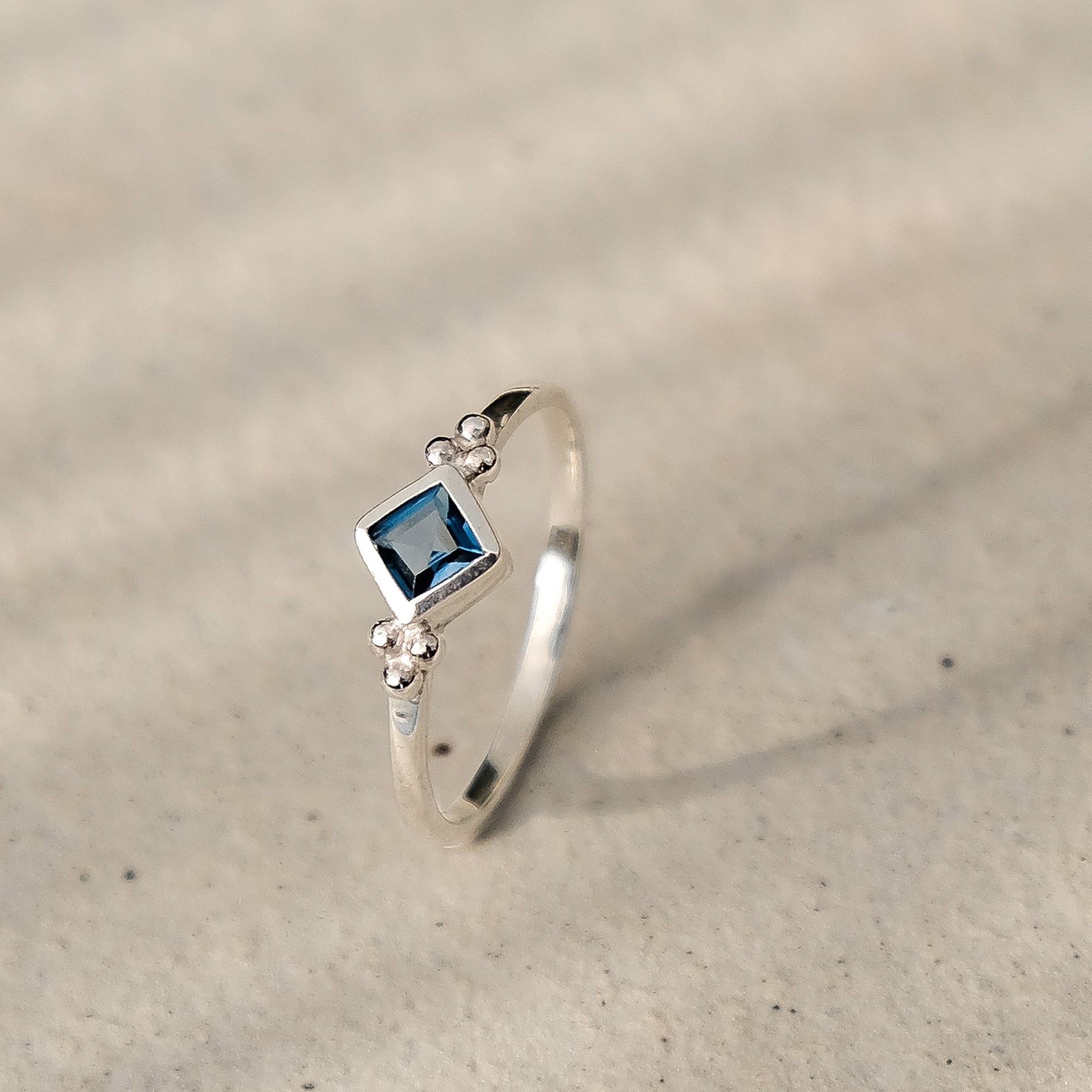 Divinity Princess Silver Ring - London Blue Topaz