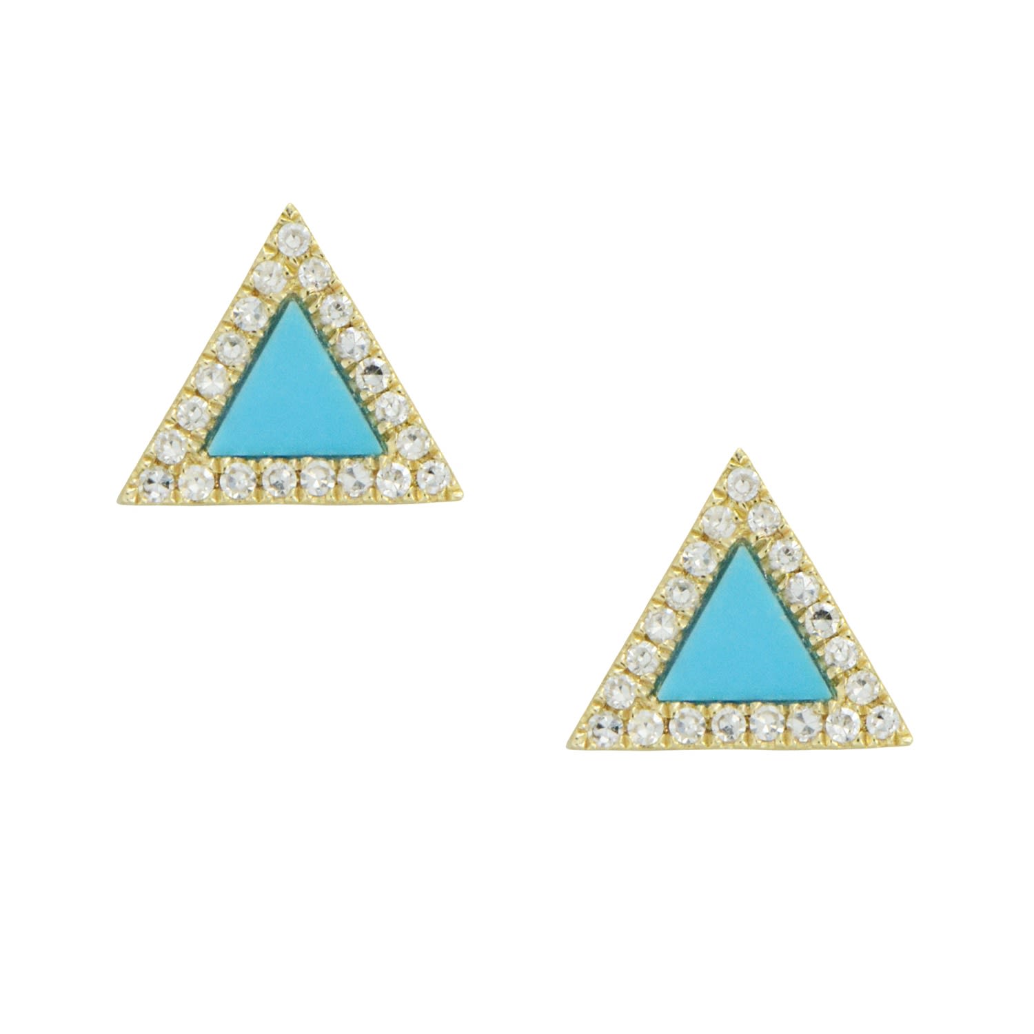 Turquoise Triangle Studs