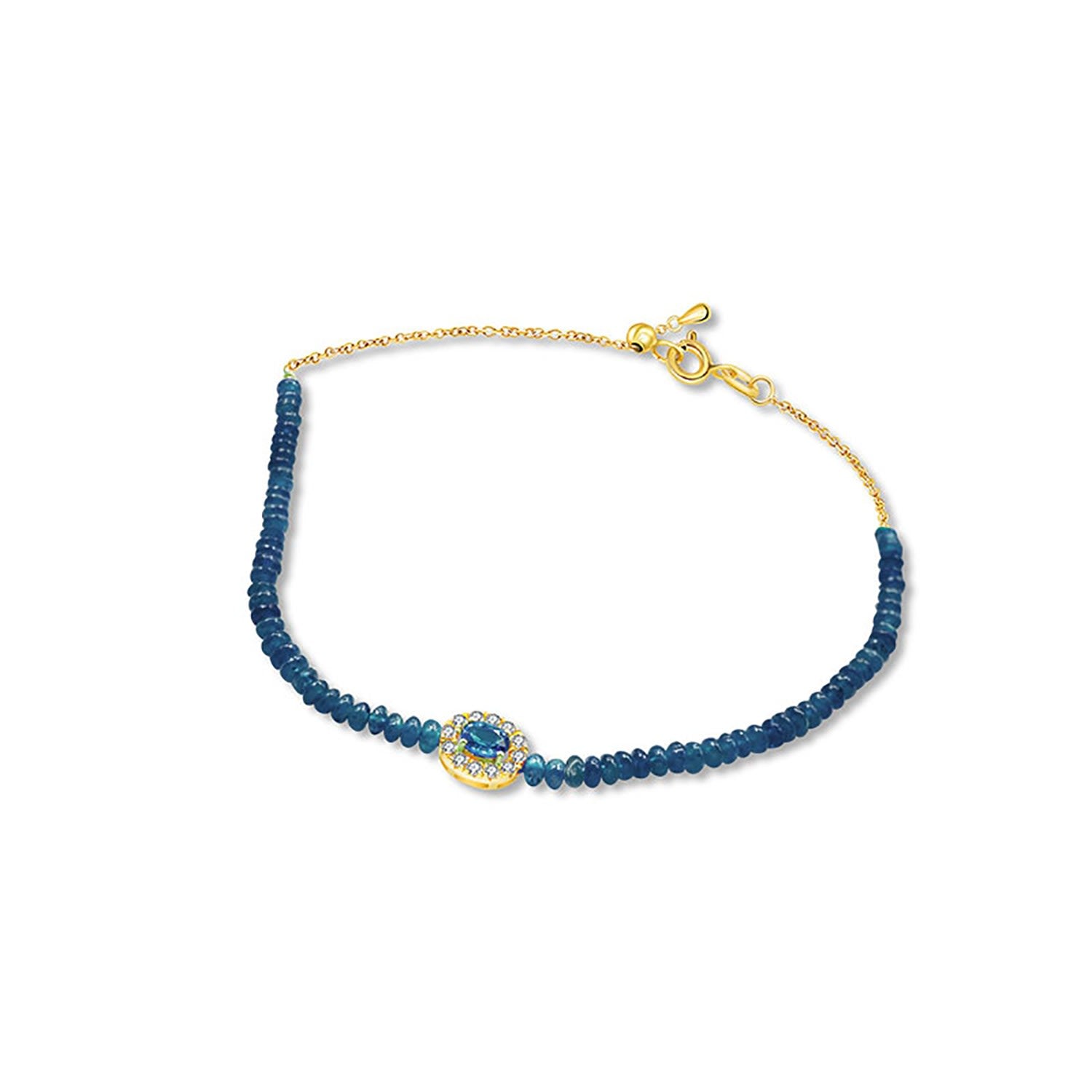 18K Yellow Gold Sapphire Bead Bracelet