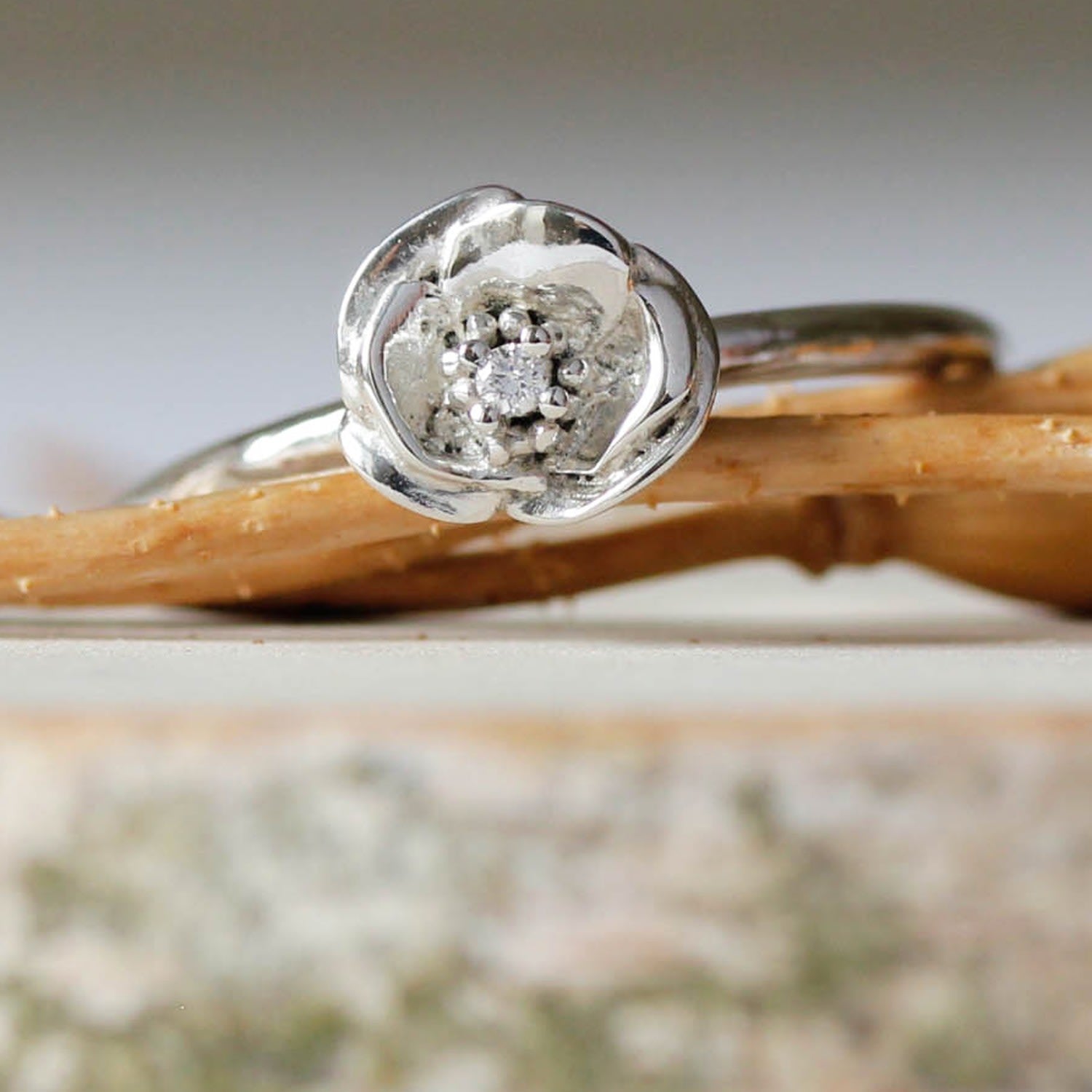 Poppy Diamond Ring – Rose Gold Vermeil