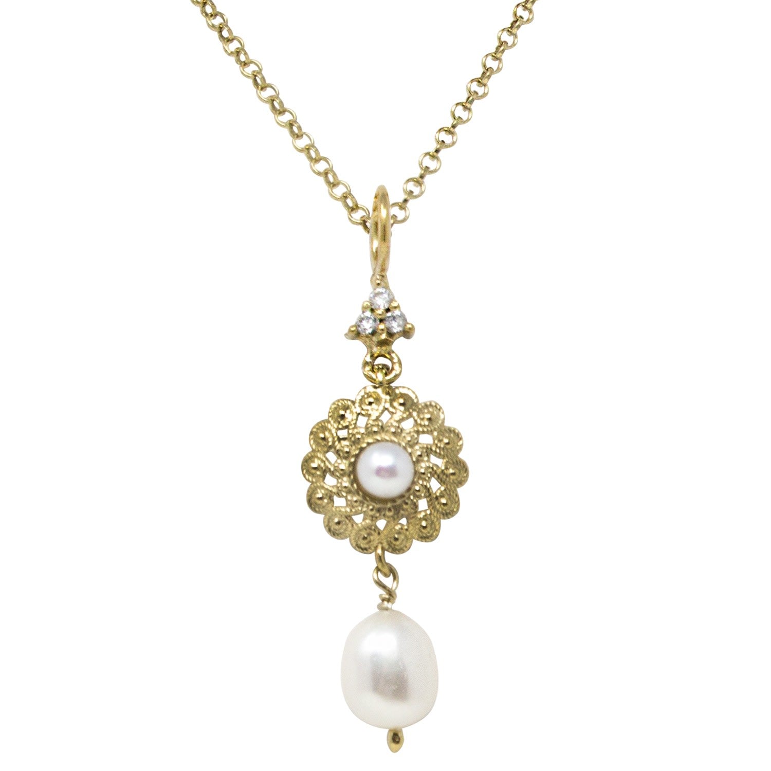 Filigrana Gold-Plated Pearl Necklace
