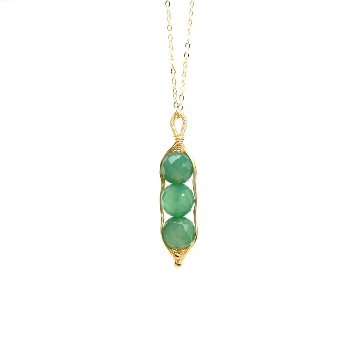 Garden Peas Necklace - Green Chrysoprase