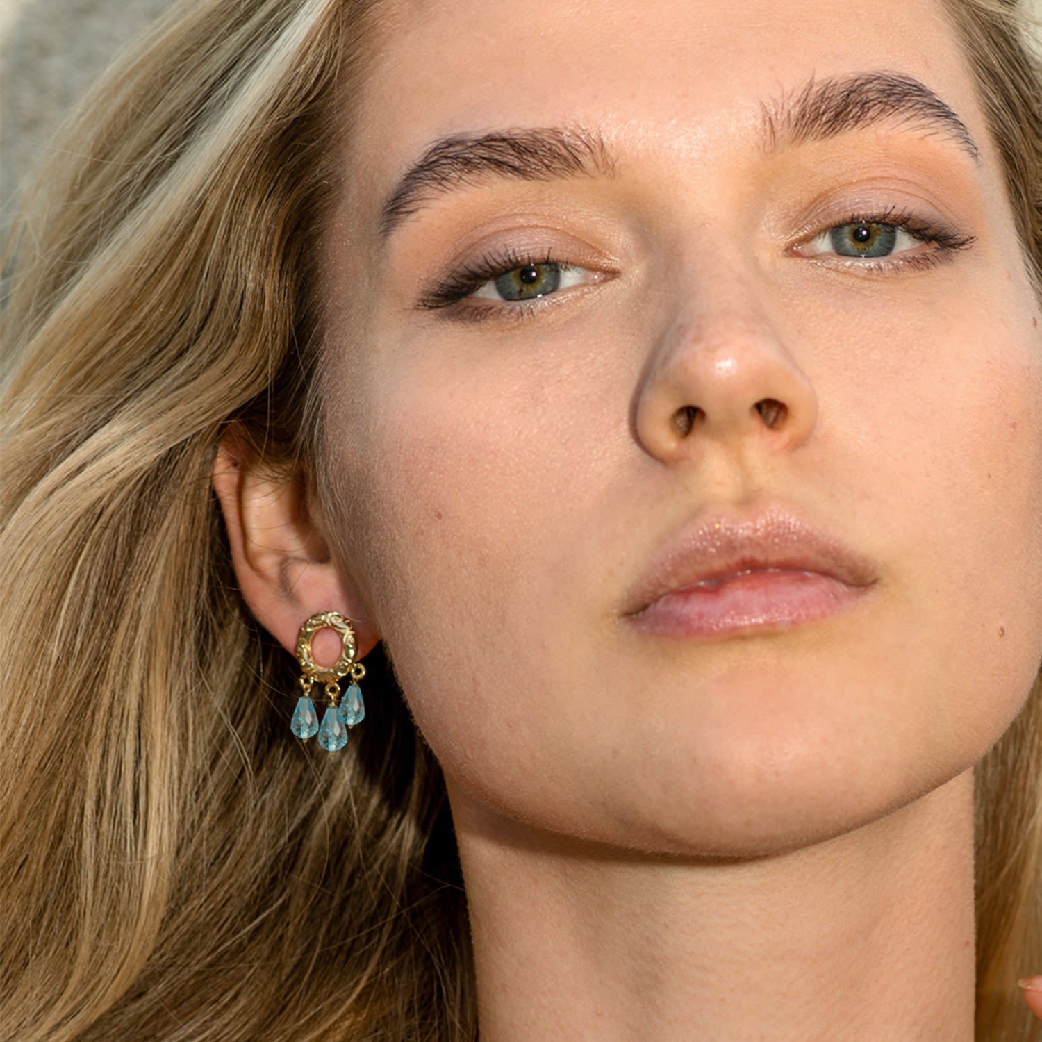 Liberty Gold Vermeil Blue Topaz Stud Earrings