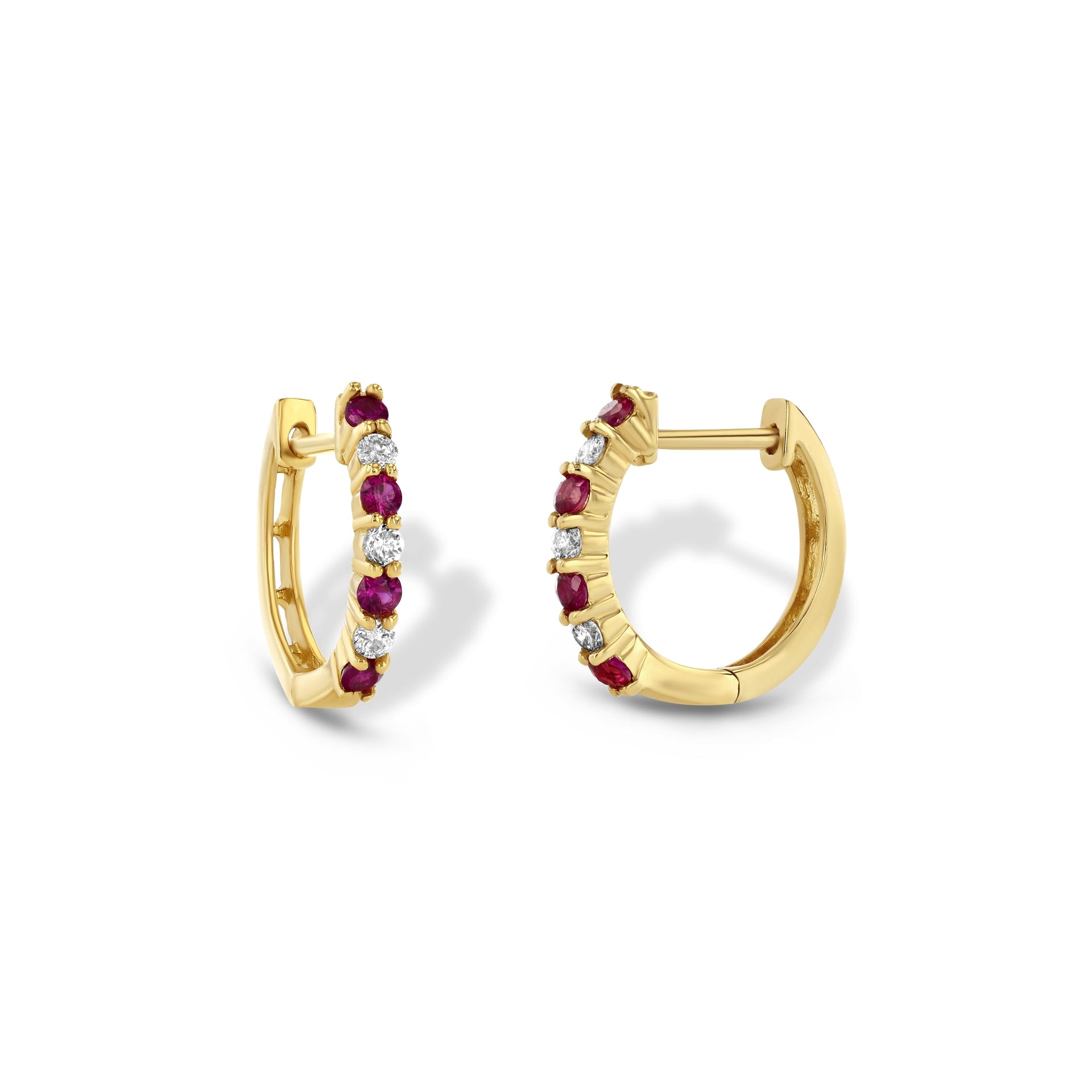 Ruby & Diamond Huggies