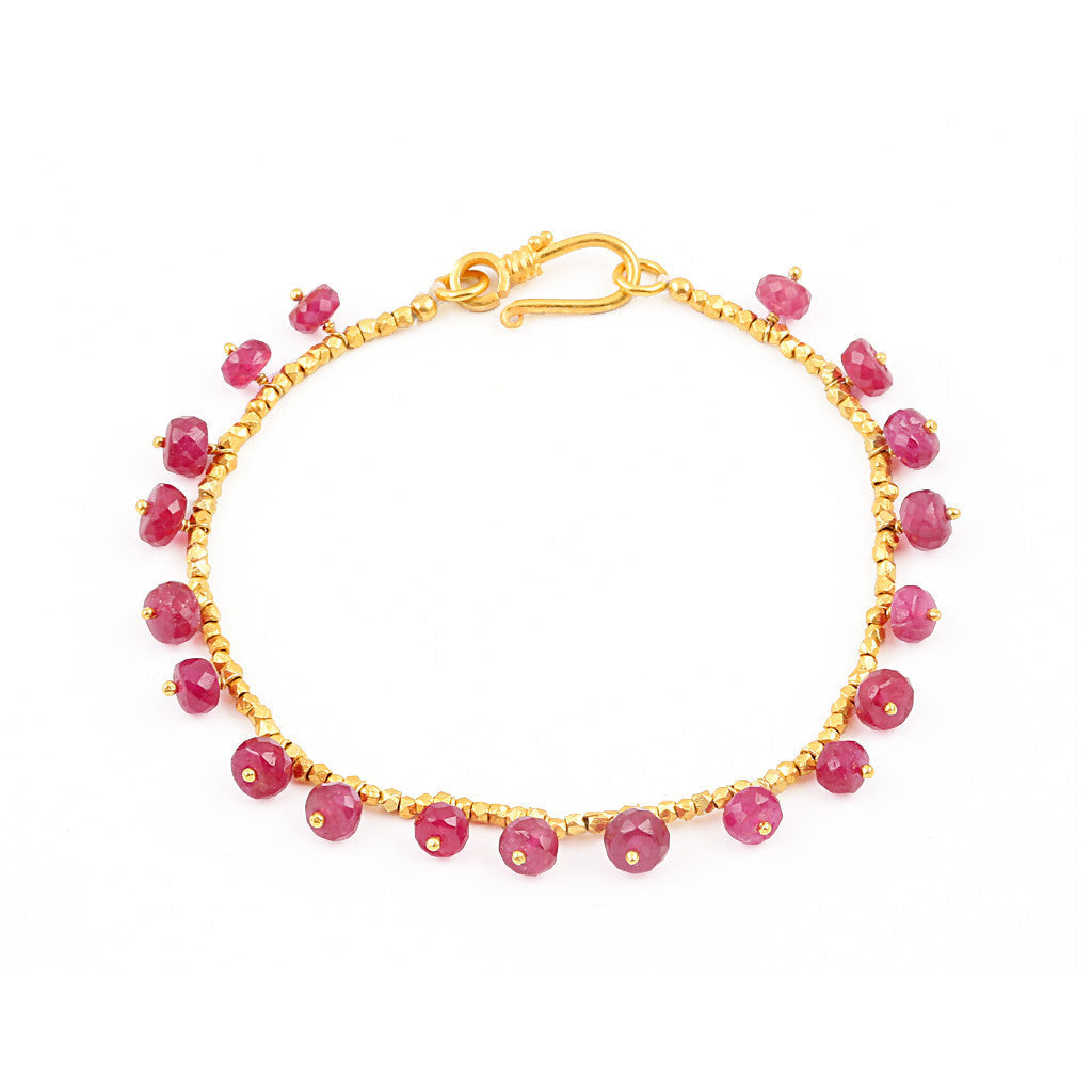 Ruby Drops Garland Bracelet
