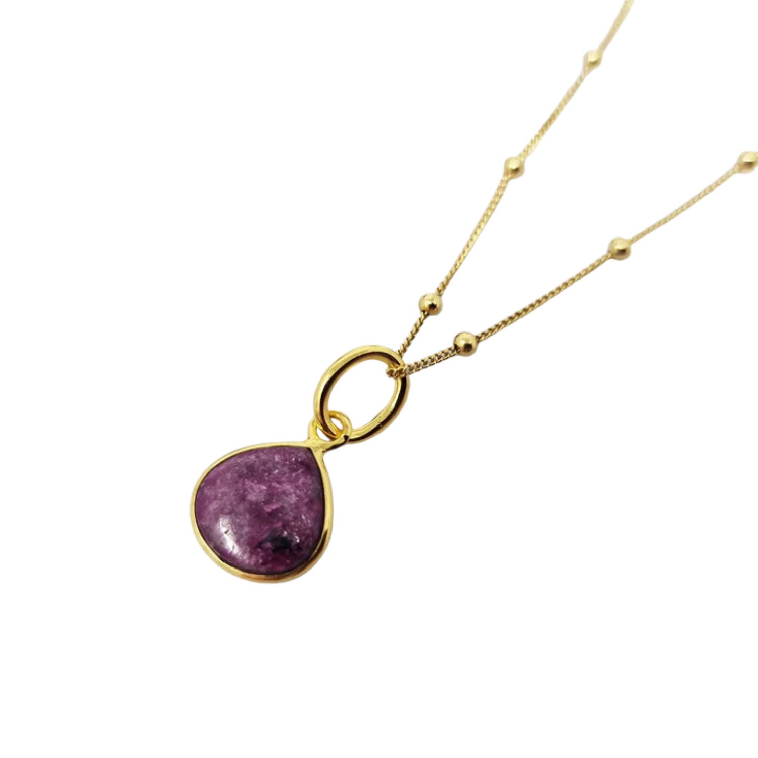 Ruby July Birthstone Gold Vermeil Necklace