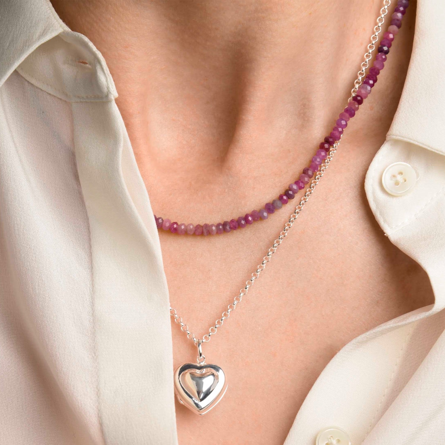 Ruby Mini Bead Necklace