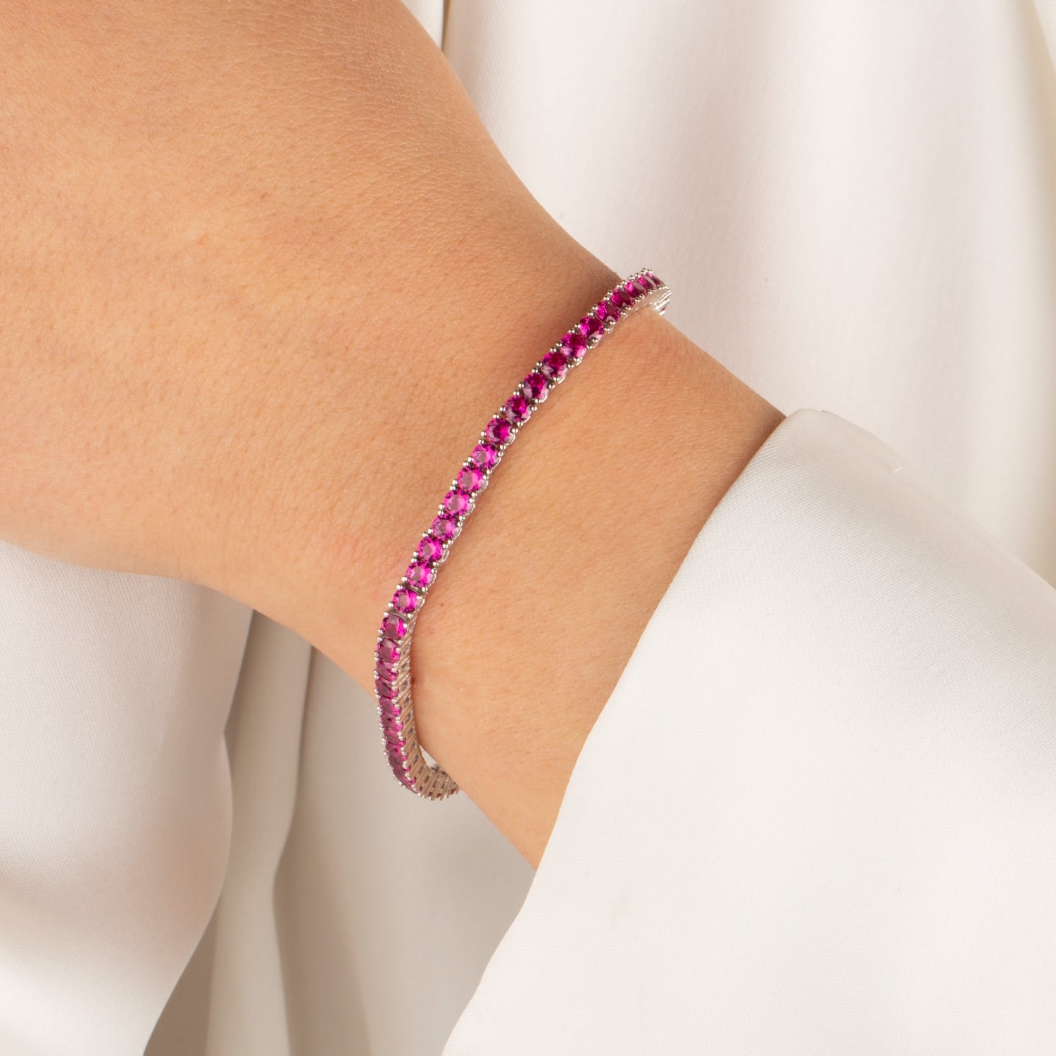 Ruby Pink Tennis Bracelet