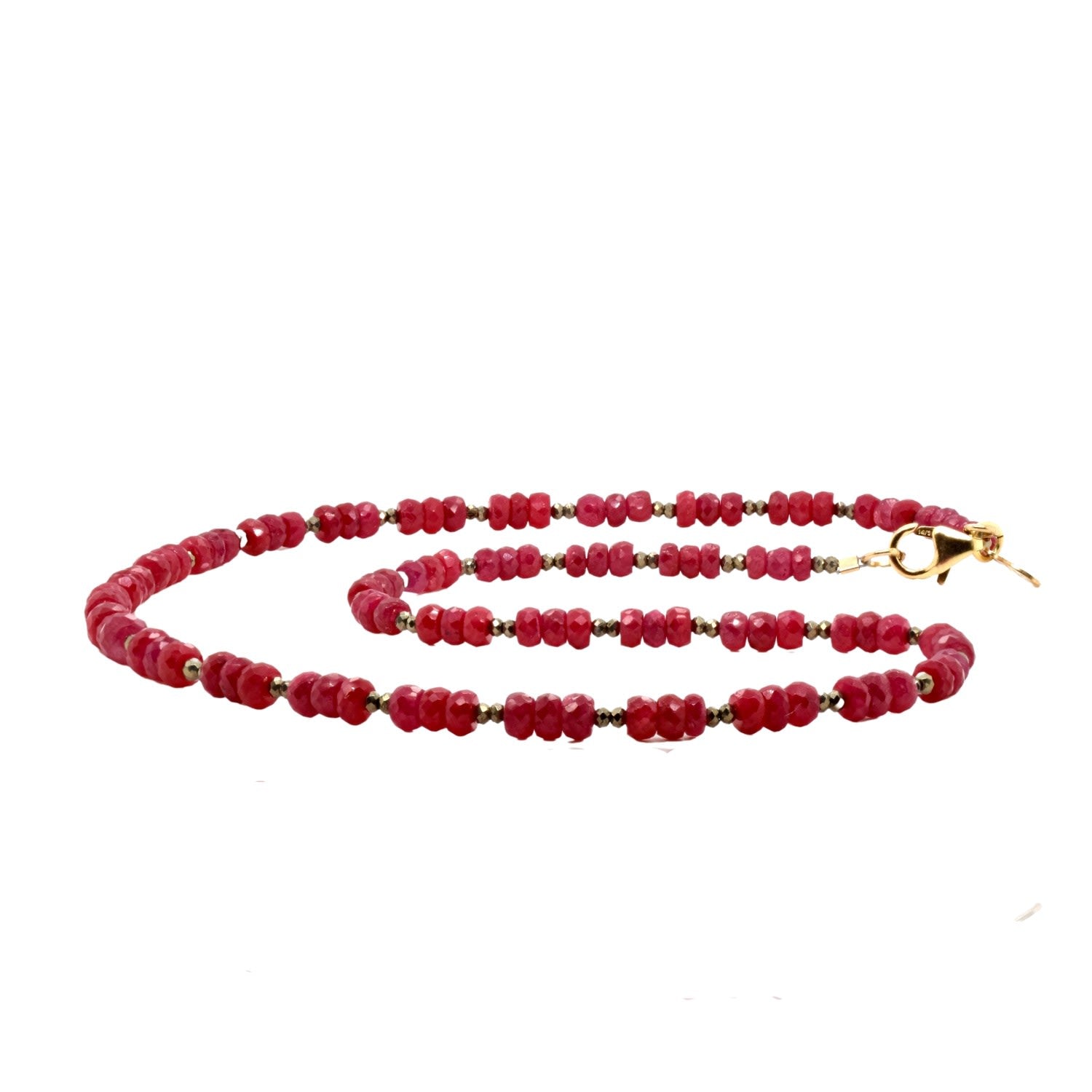 Ruby & Pyrite Gold Necklace