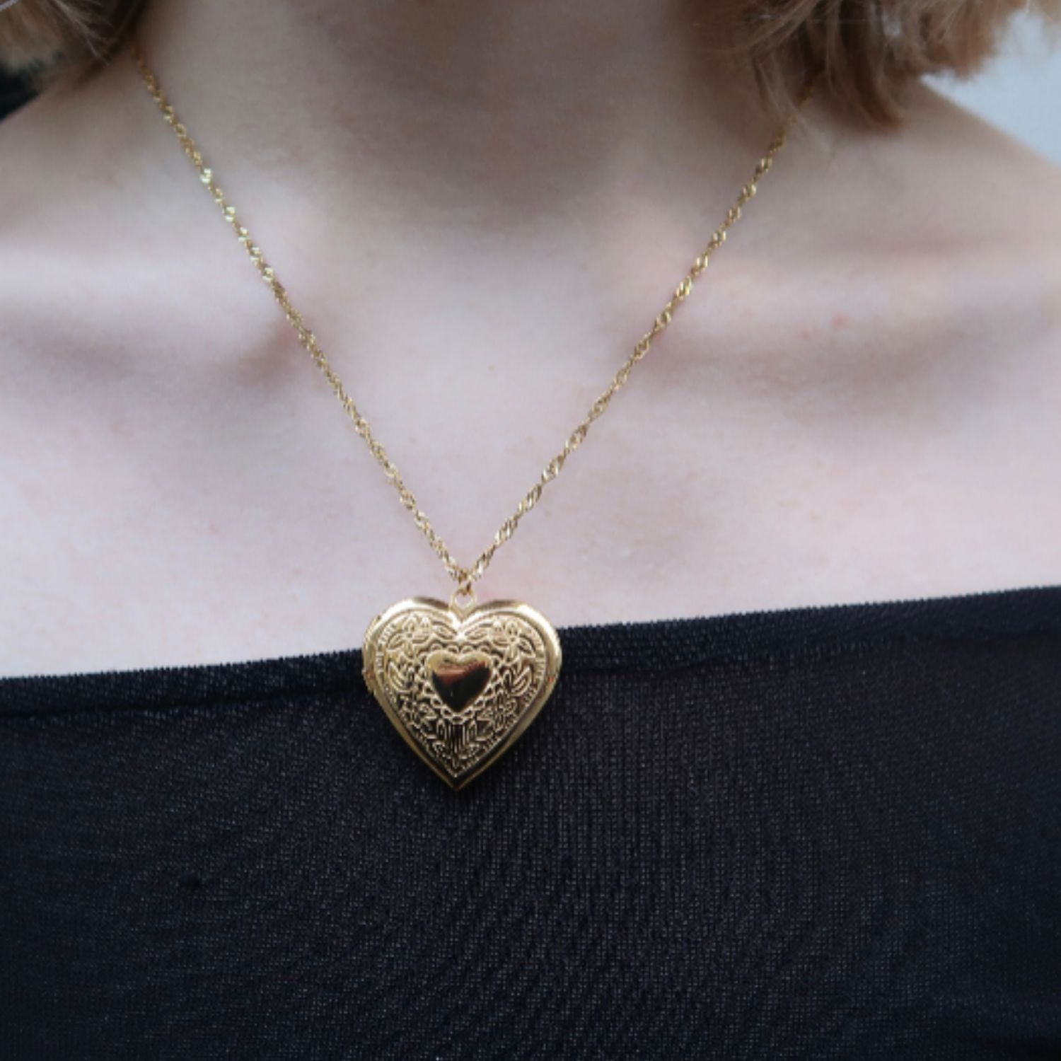 Ruby’s Heart Locket In Gold
