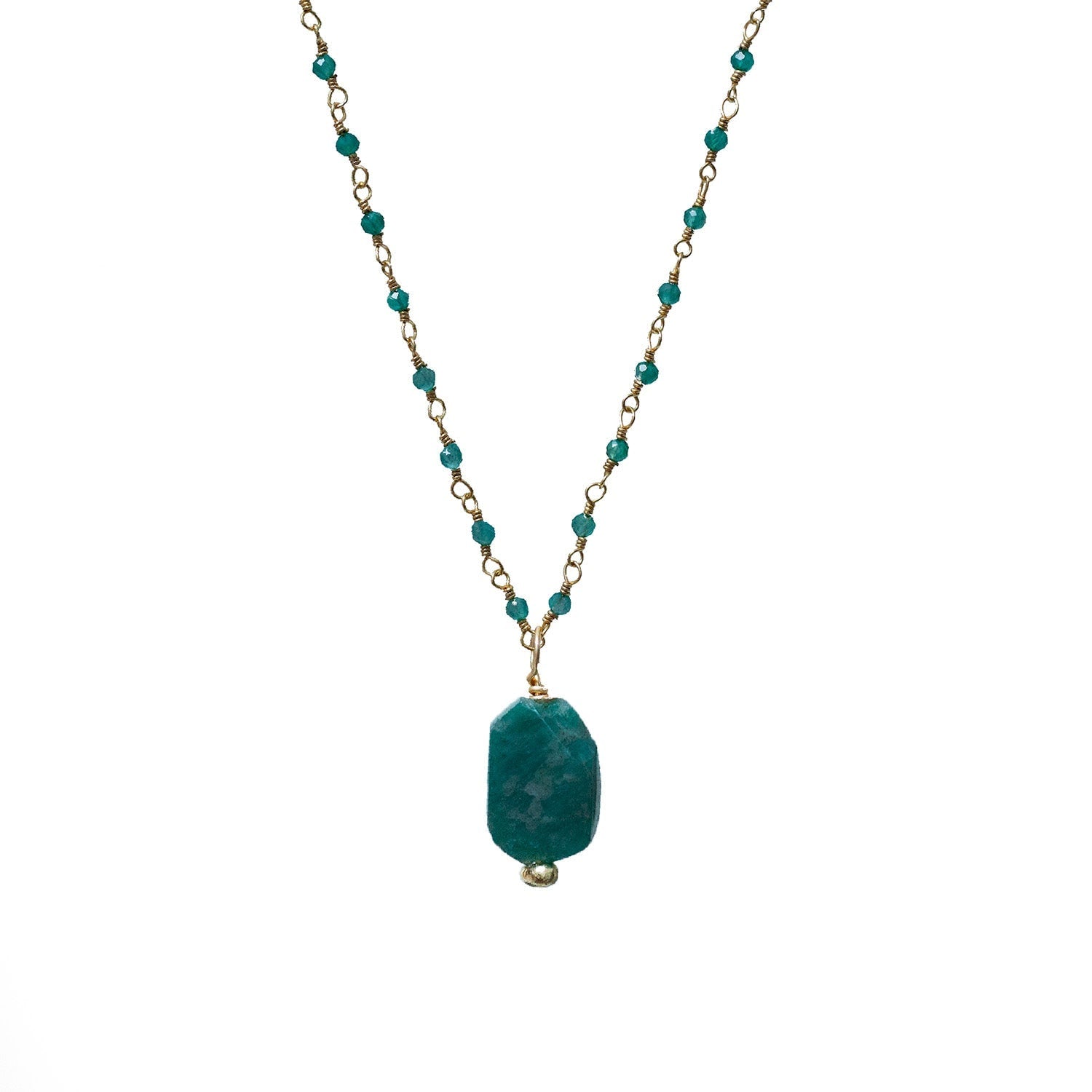 Russian Amazonite On Green Onyx Rosary