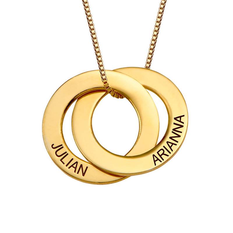 Russian Ring Necklace with 2 Rings in Gold Plating