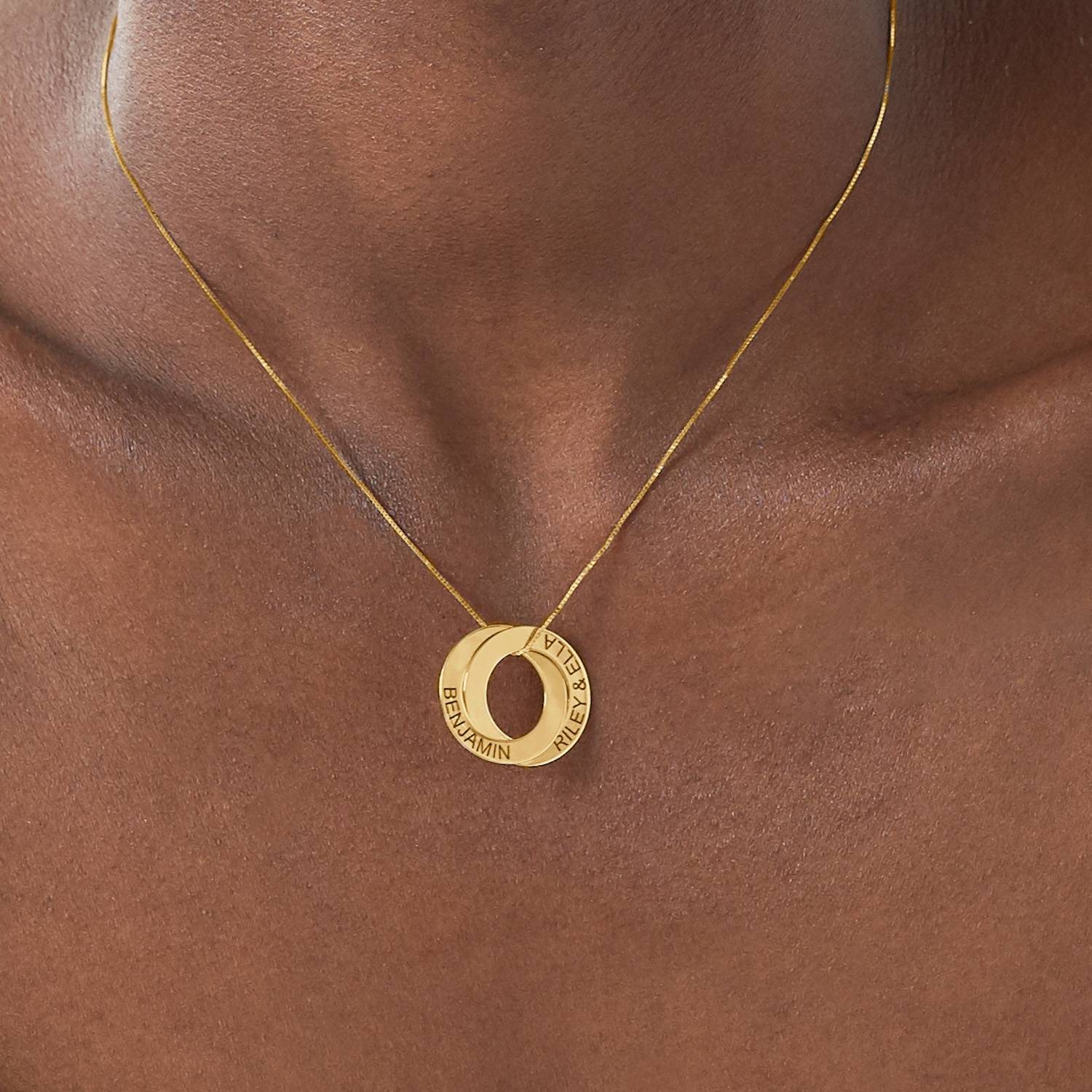 Russian Ring Necklace with 2 Rings in 14k Gold