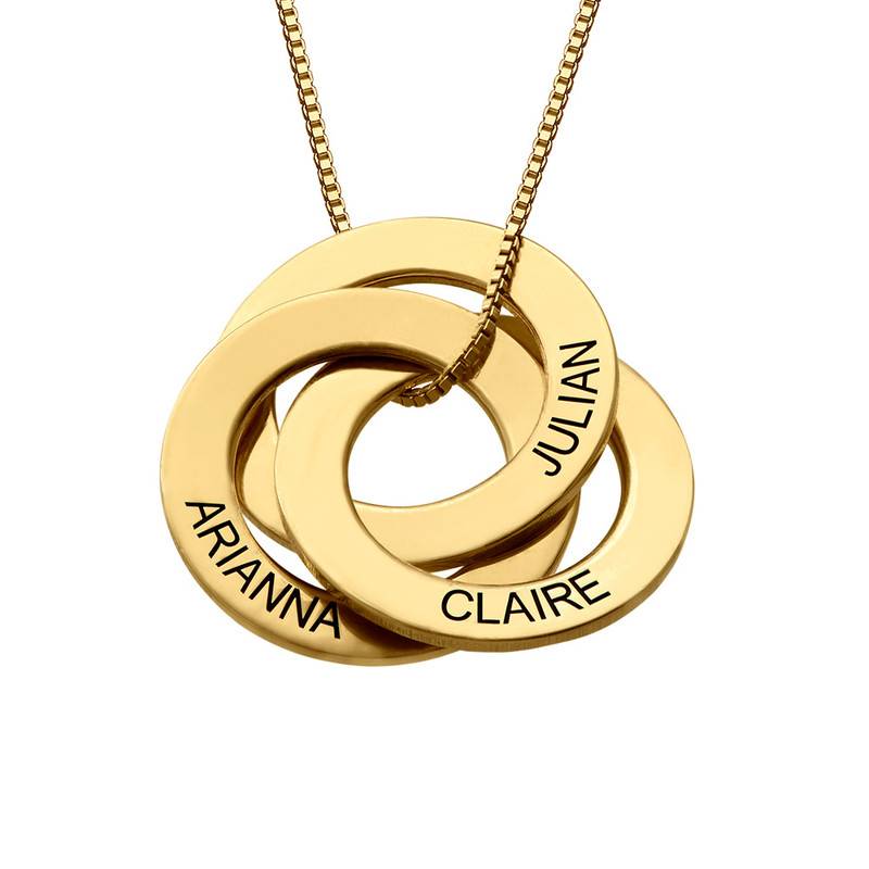 18k Gold Plated Russian Ring Necklace With Engraving - Personalized Necklaces - Mom Jewelry - Gift Ideas for Mom - My Name Necklace