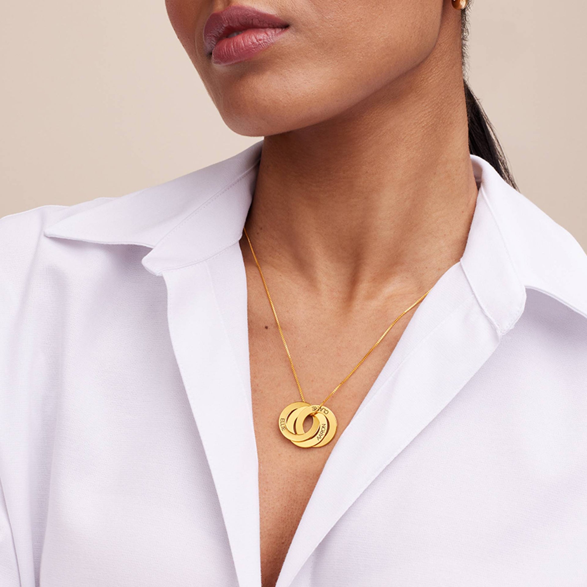 Best Anniversary Gifts for Wife - Russian Ring Necklace with Engraving in Vermeil