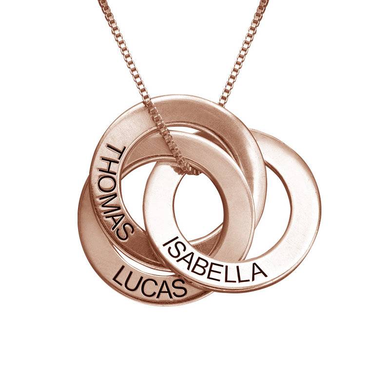 Russian Ring Necklace With Engraving - Mom Gifts - Rose Gold Plated - Personalized Necklace - Mom Jewelry - Birthday Gifts for Mom