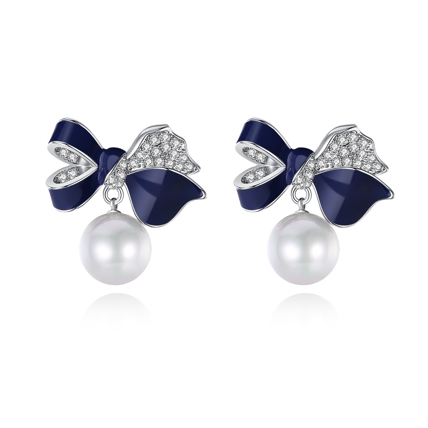 Blue Enamel Butterfly Earrings