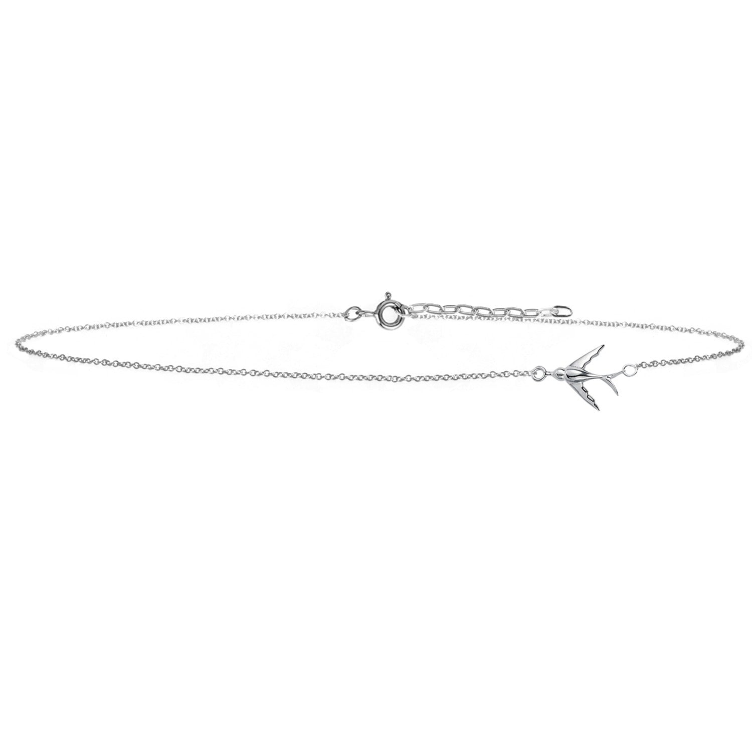 Swallow Choker Necklace - Silver