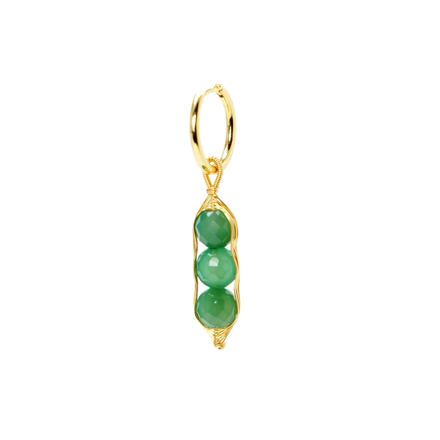 Garden Peas Single Earring Green Chrysoprase