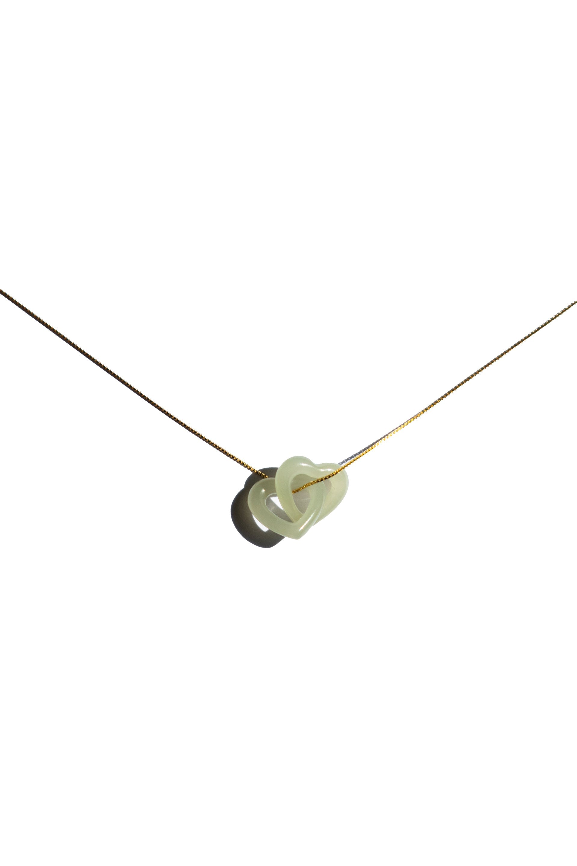 The Hearts Interlocking Jade Pendant Necklace