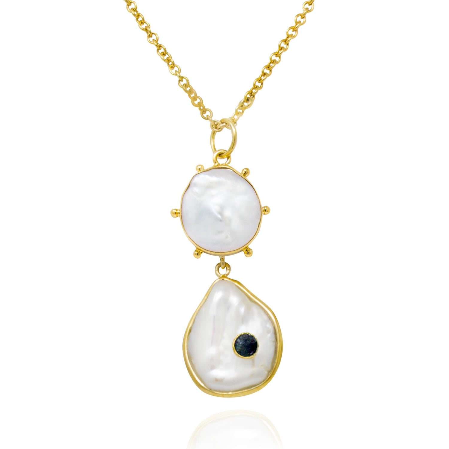 Rebel Rebel Pearl Statement Necklace With Sapphire