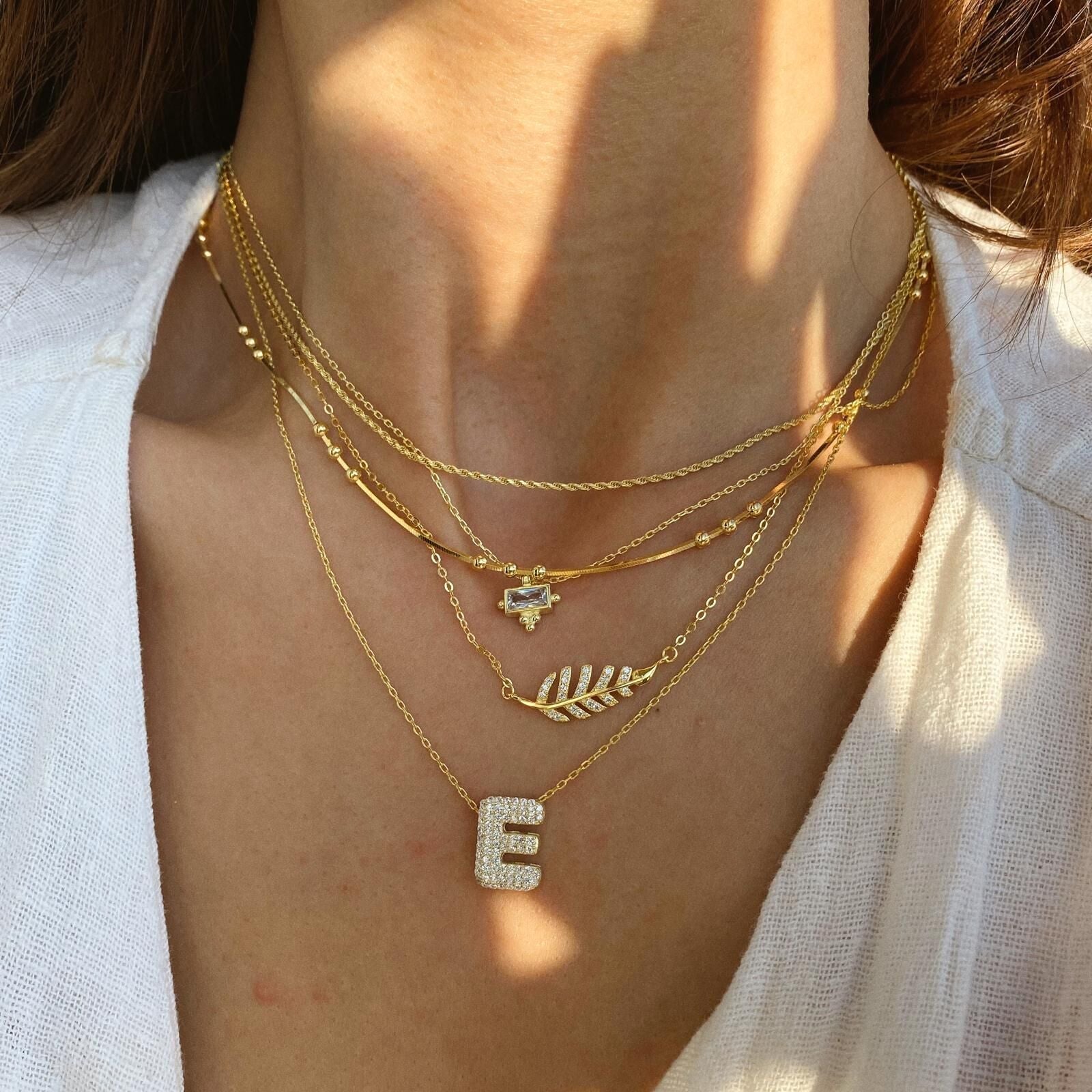 Three Bead Sterling Silver Chain Satellite Necklace