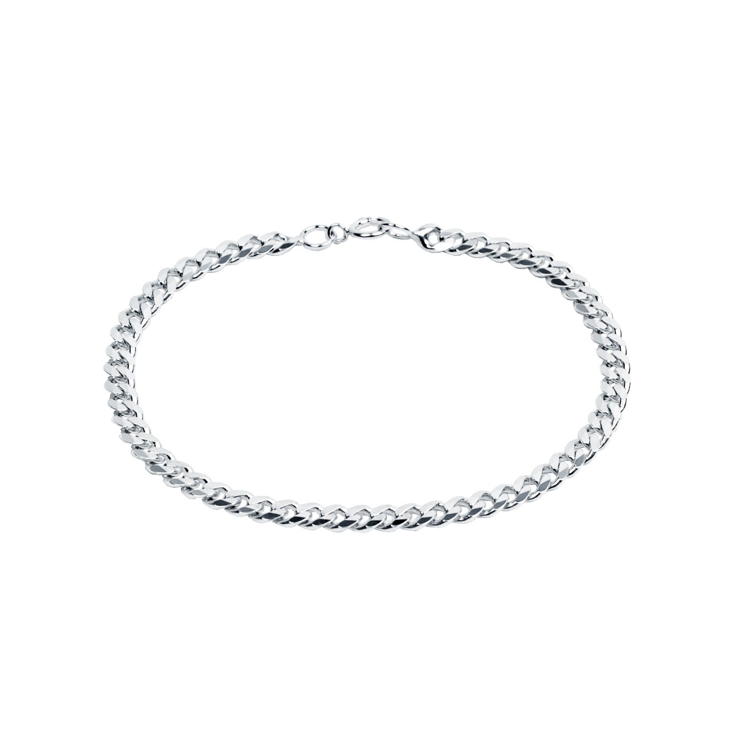 3.4Mm Classic Flat Curb Chain Bracelet