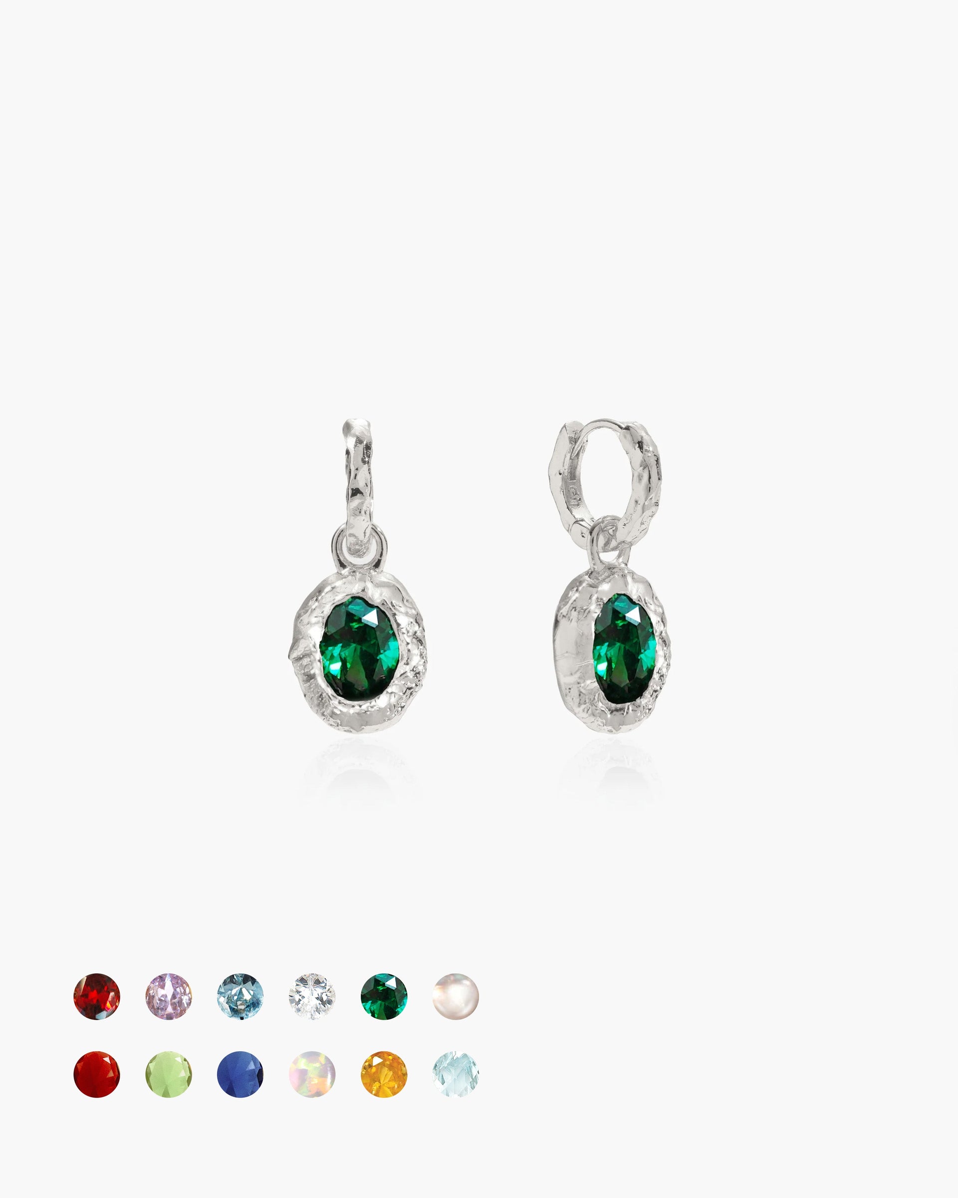 Birthstone Earrings in Silver