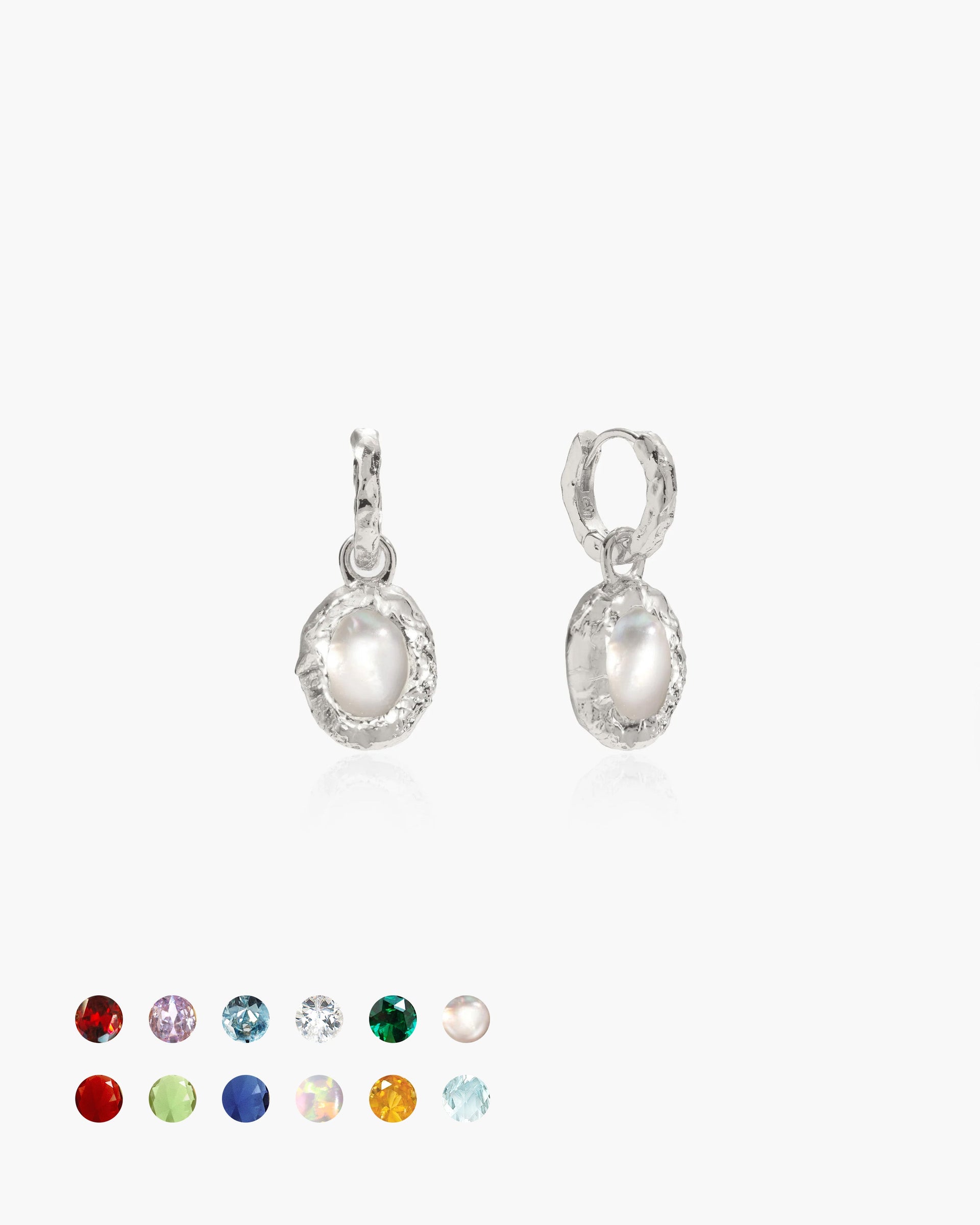 Birthstone Earrings in Silver